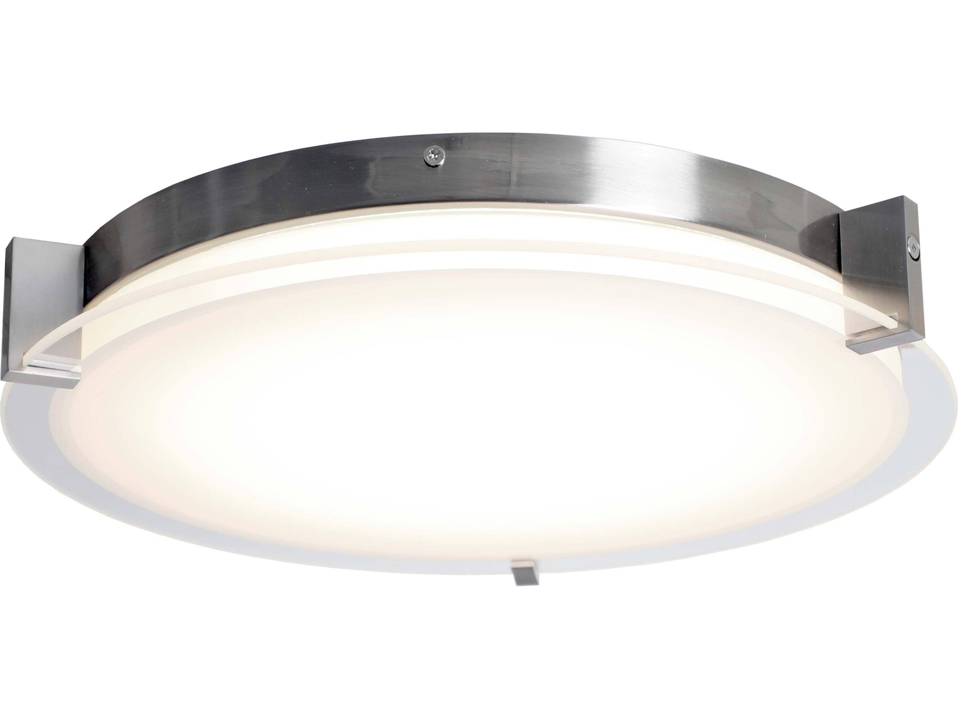 Abra Matrix 1-Light Brushed Nickel Round Flush Mount