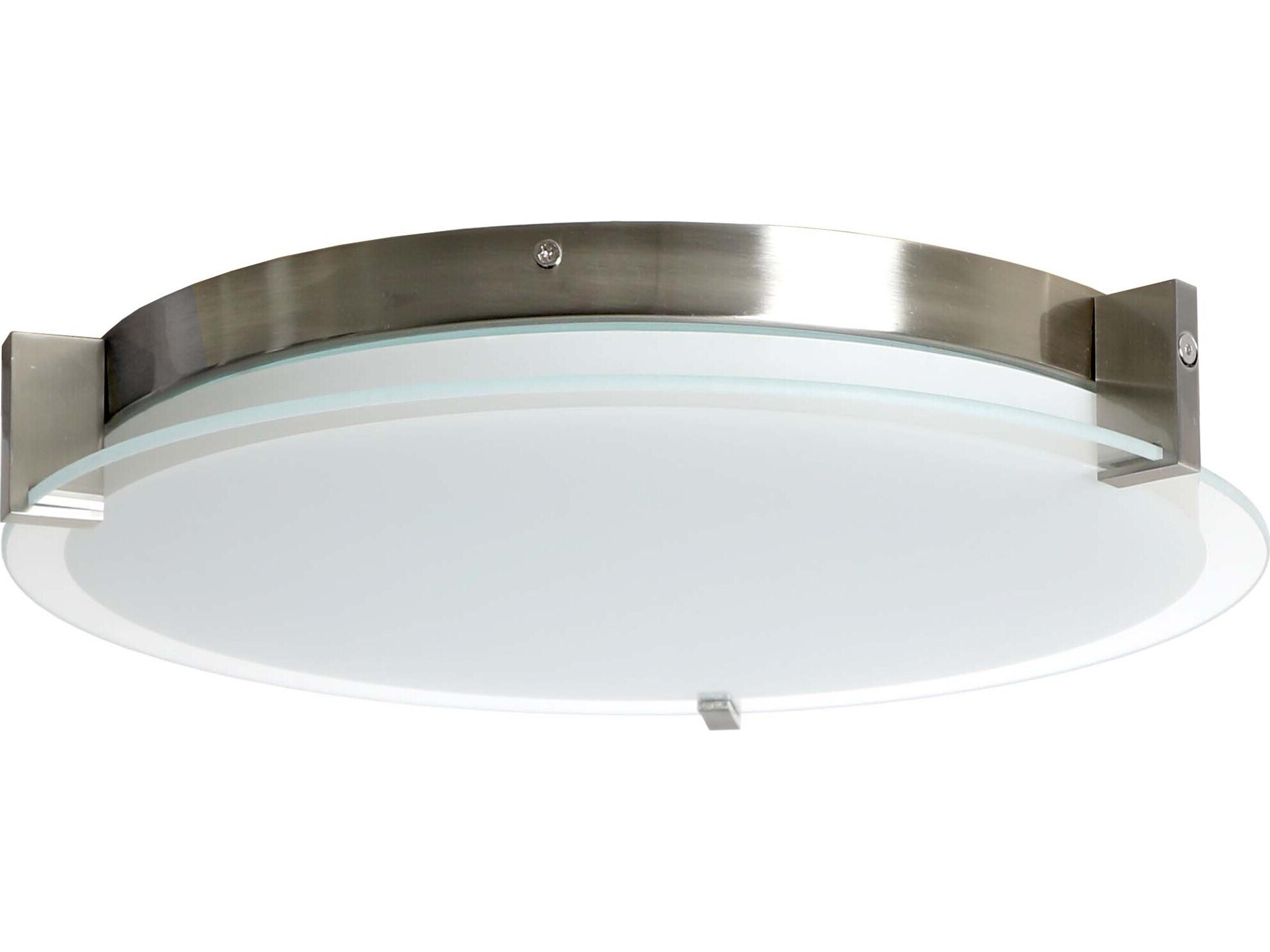 Abra Matrix 1-Light Brushed Nickel Round Flush Mount
