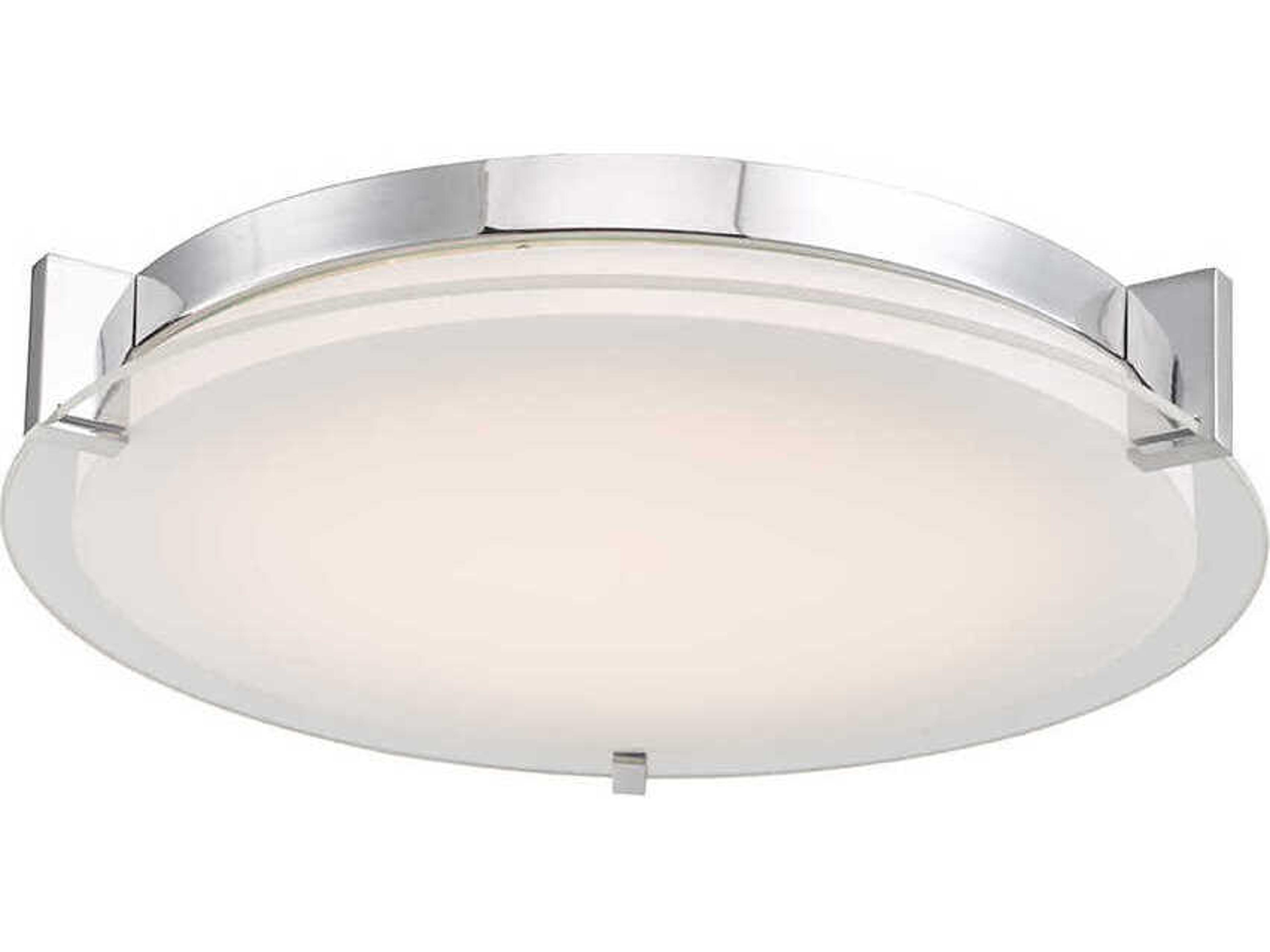 Matrix Round LED Flush Mount Ceiling Light Chrome