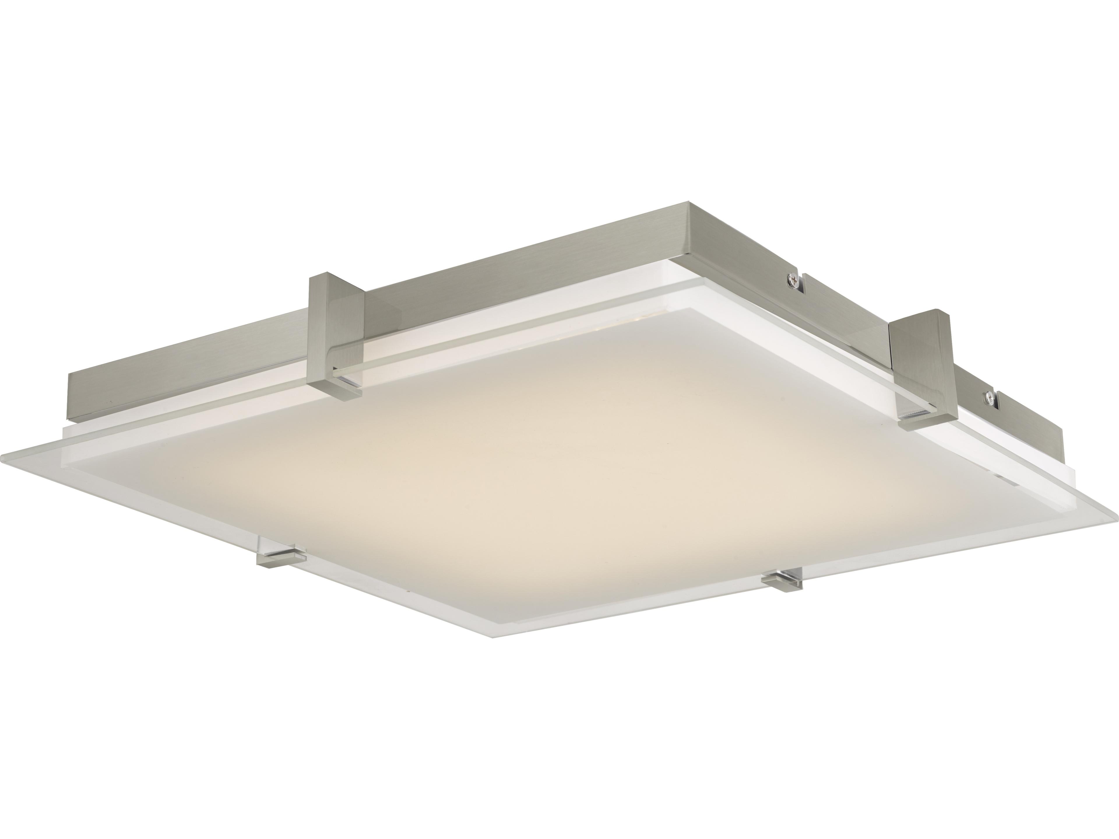 Matrix Medium Square Flushmount Light Brushed Nickel