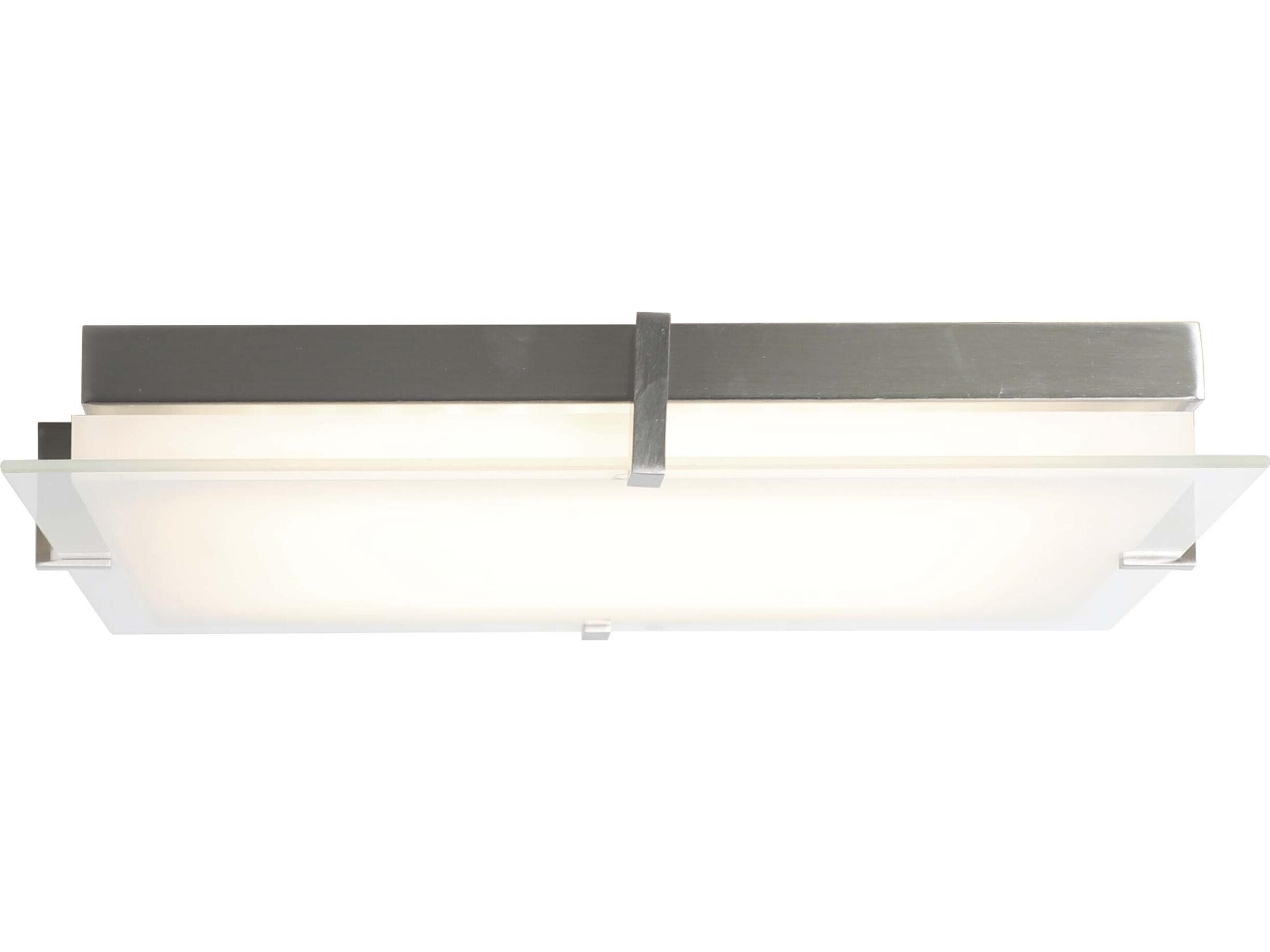 Matrix Large Square Flushmount Light Brushed Nickel
