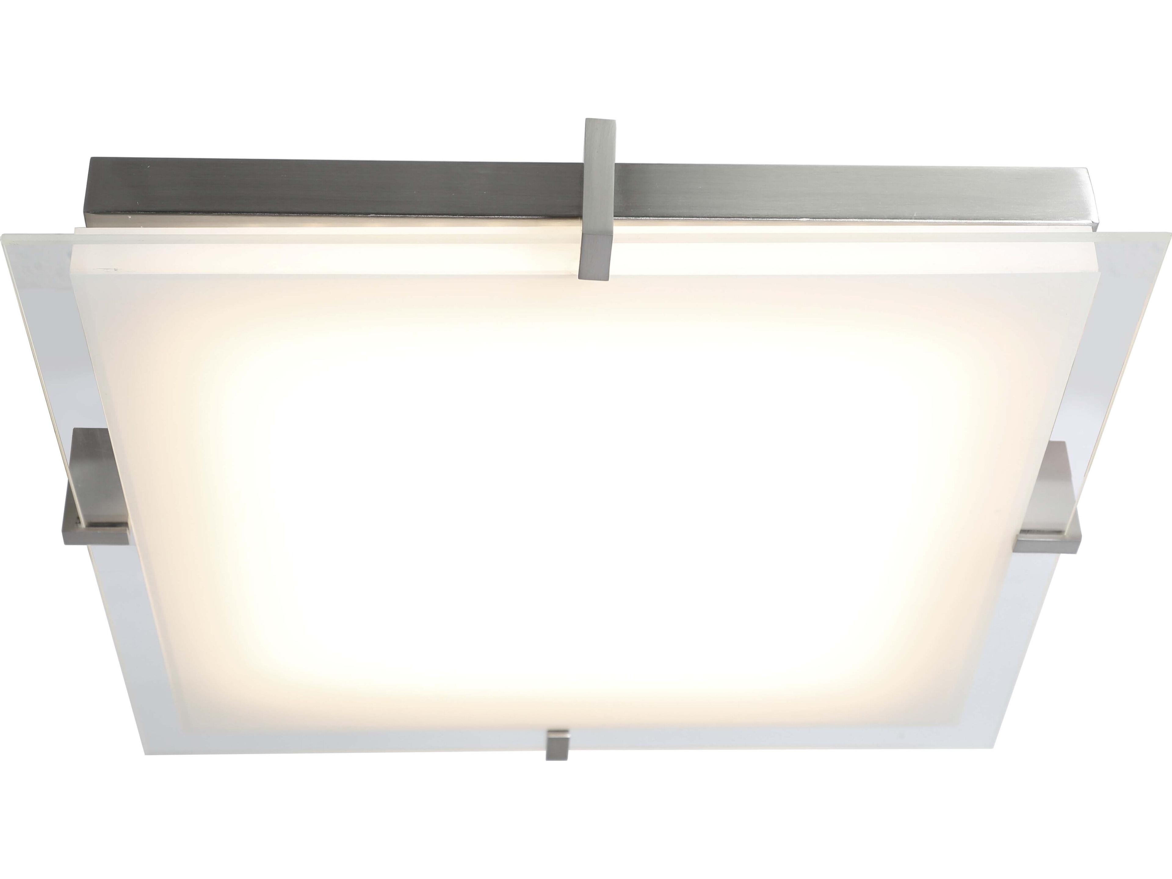 Abra Matrix 1-Light Brushed Nickel Flush Mount