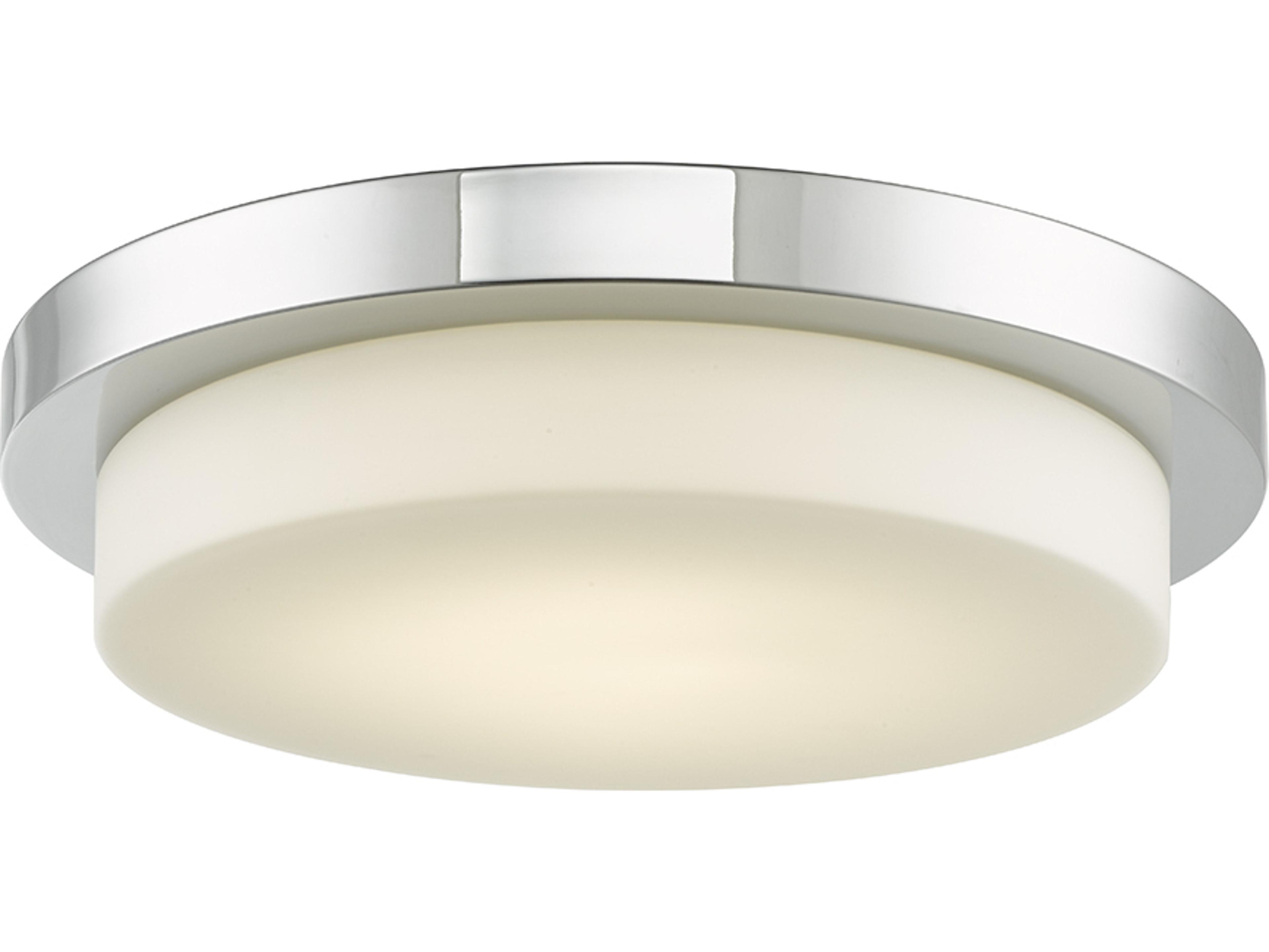 Step LED Flush Mount 16 Inch Chrome Ceiling Light