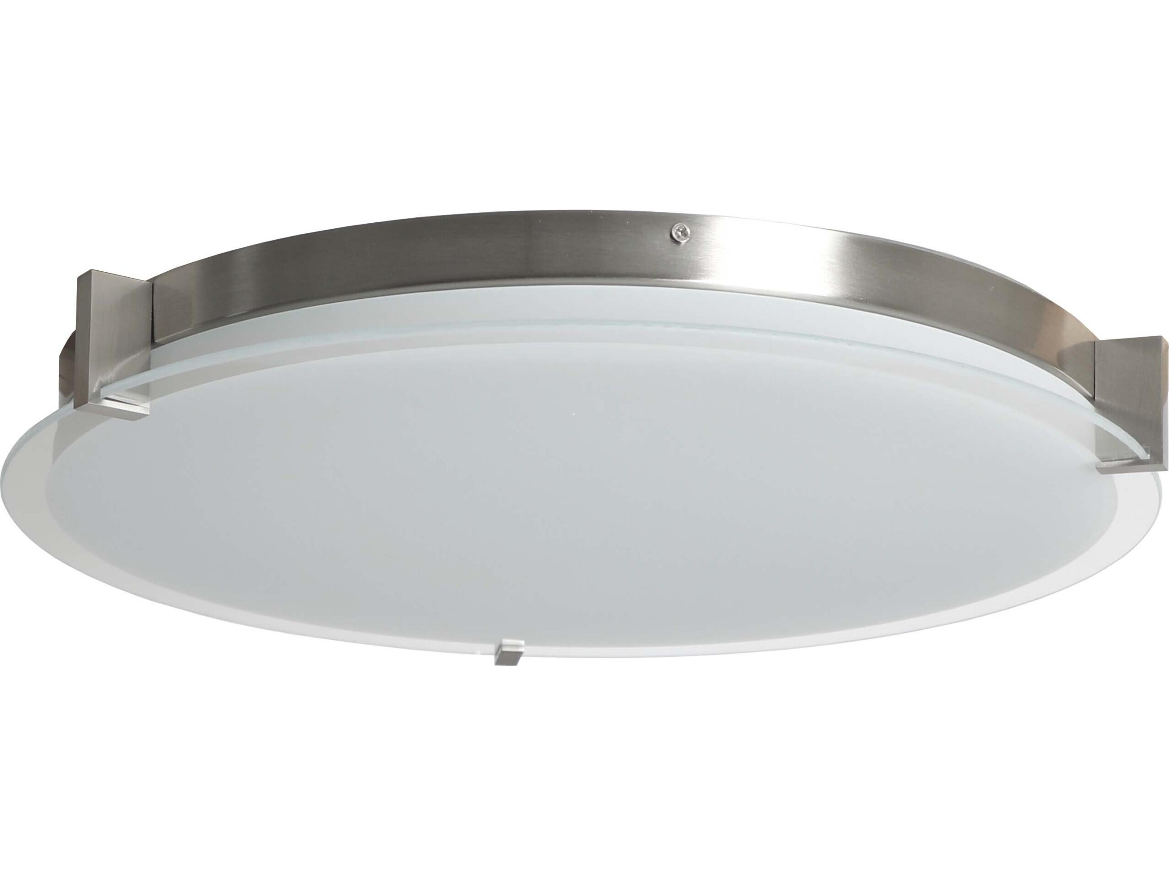 Abra Matrix 1-Light Brushed Nickel Round Flush Mount