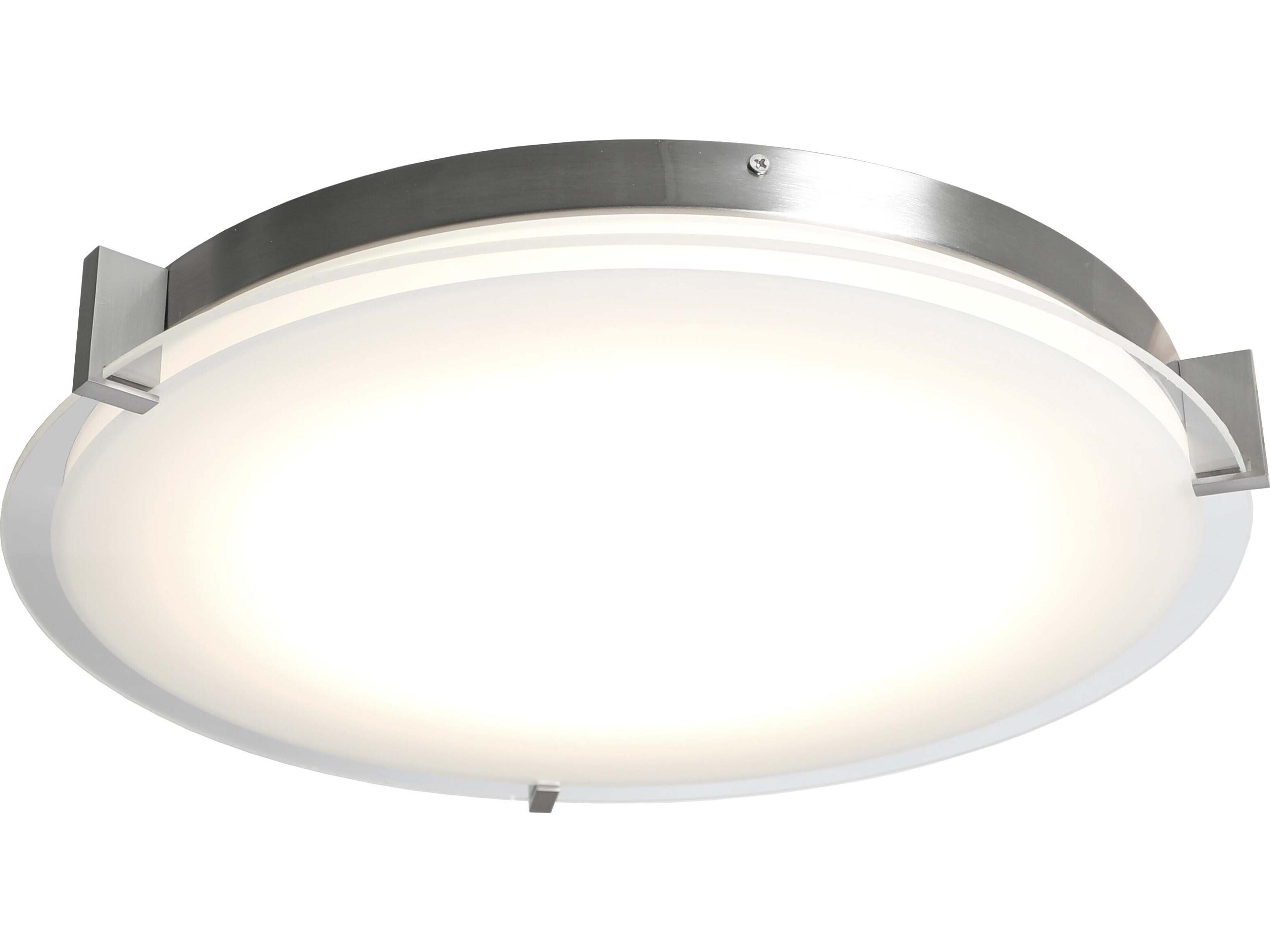 Abra Matrix 1-Light Brushed Nickel Round Flush Mount