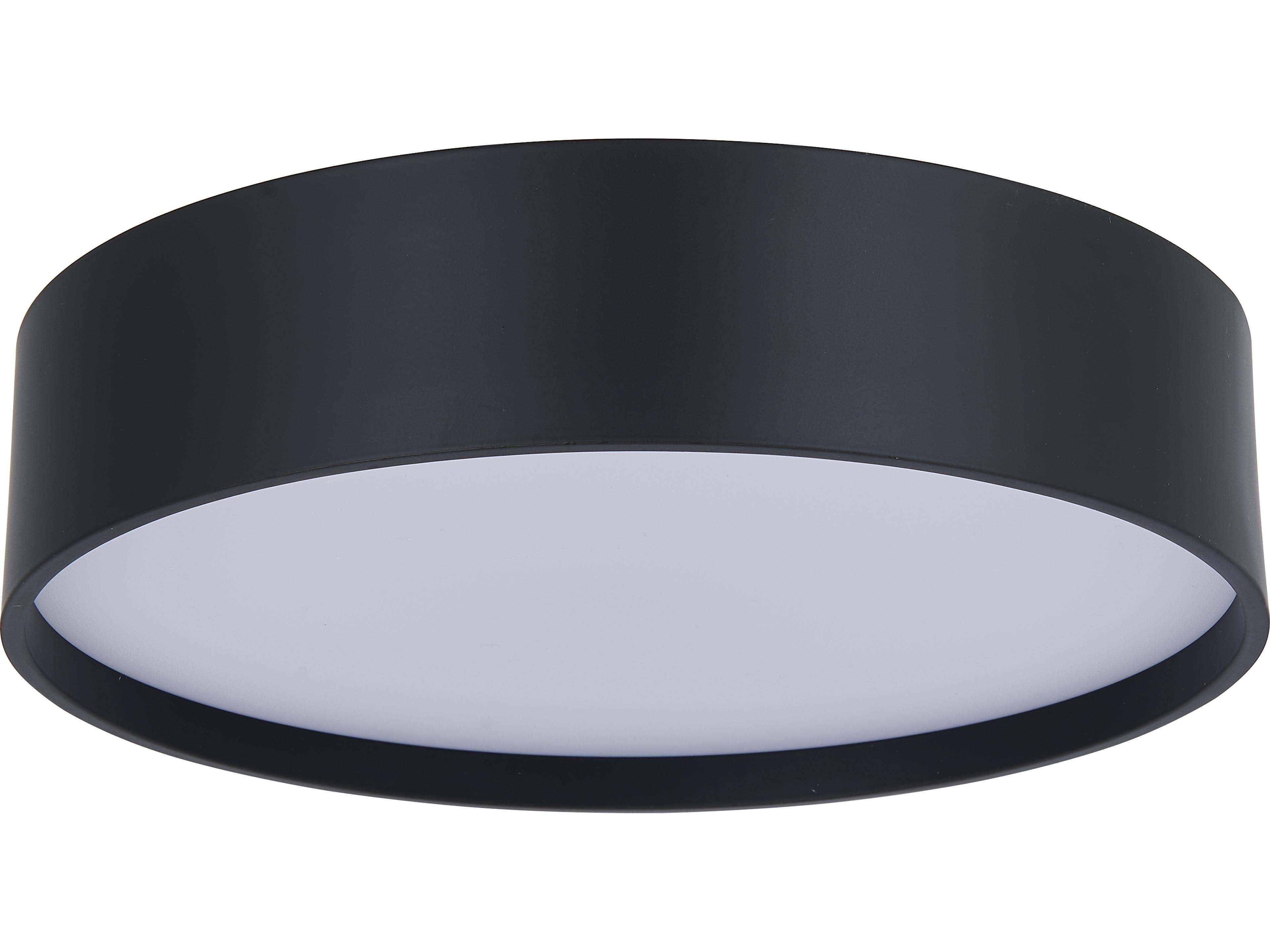 Abra Snare 1-Light Matte Black Round Flush Mount