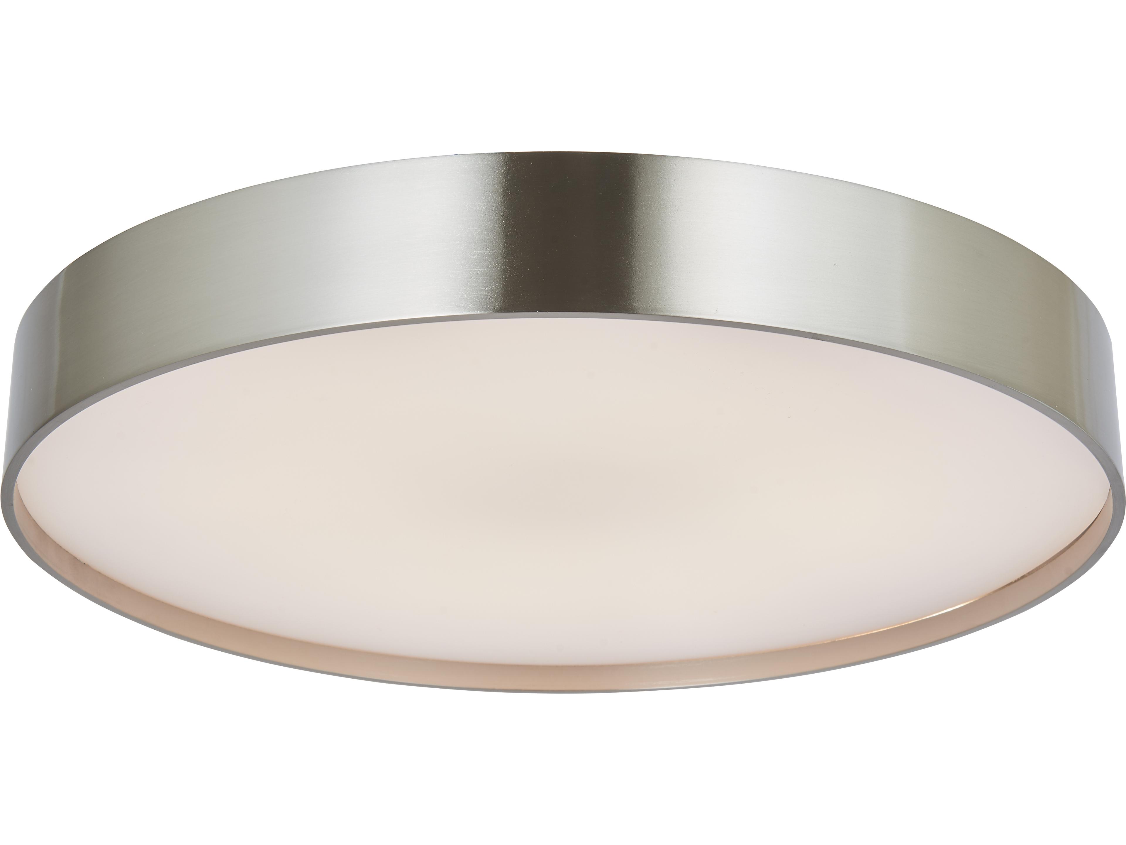 Abra Snare 1-Light Brushed Nickel Round Flush Mount