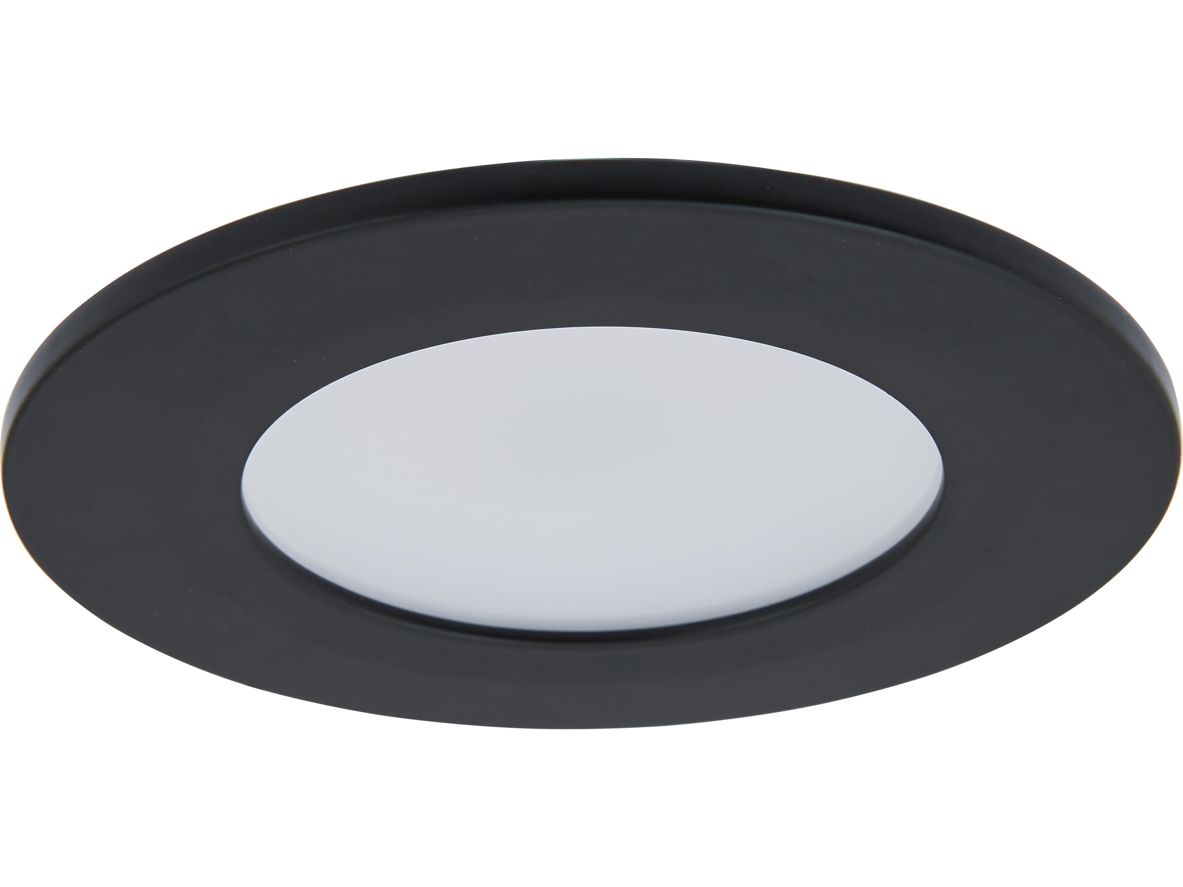 Abra Button 1-Light Black Round Flush Mount
