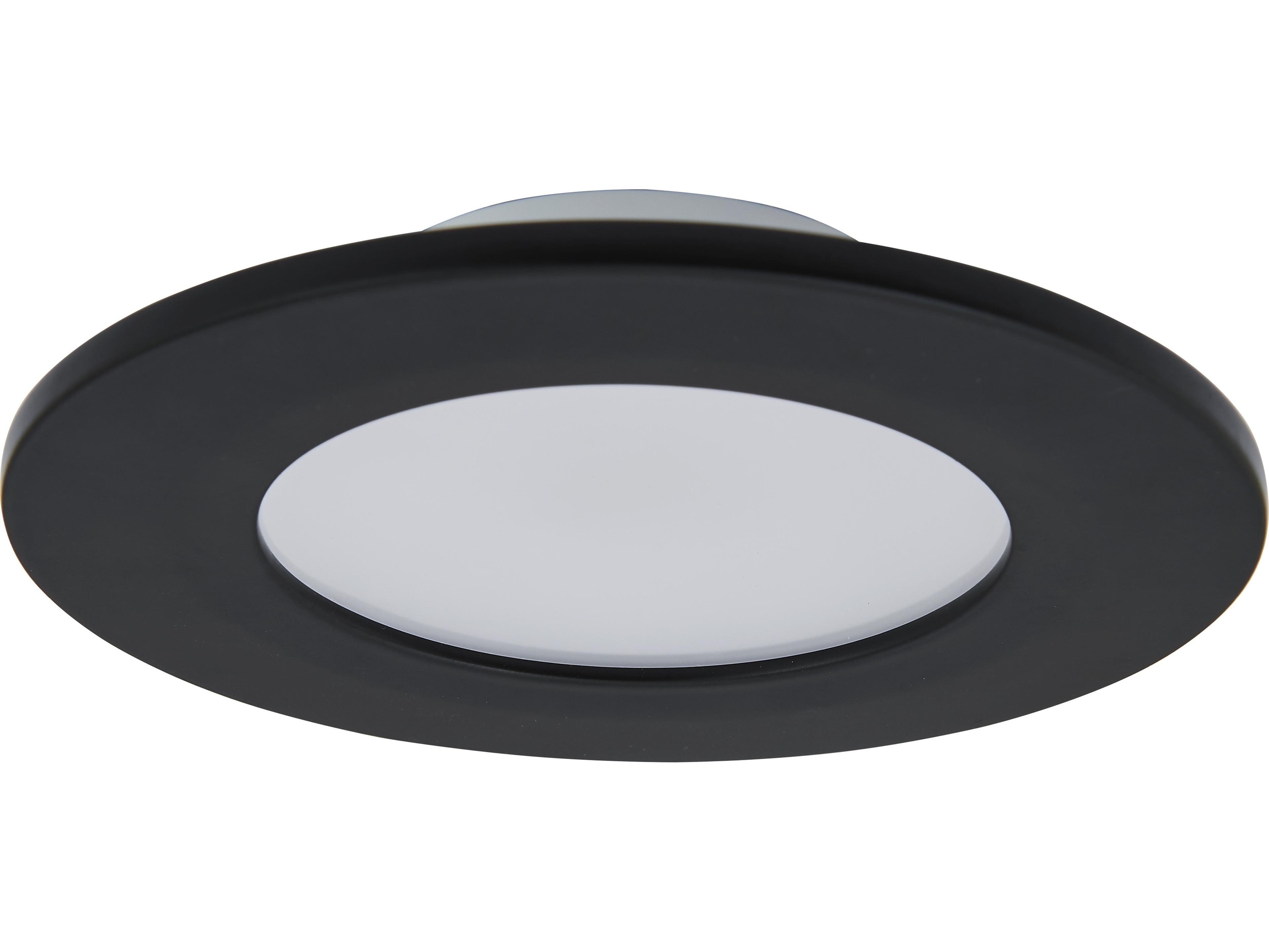 Abra Button 1-Light Black Round Flush Mount
