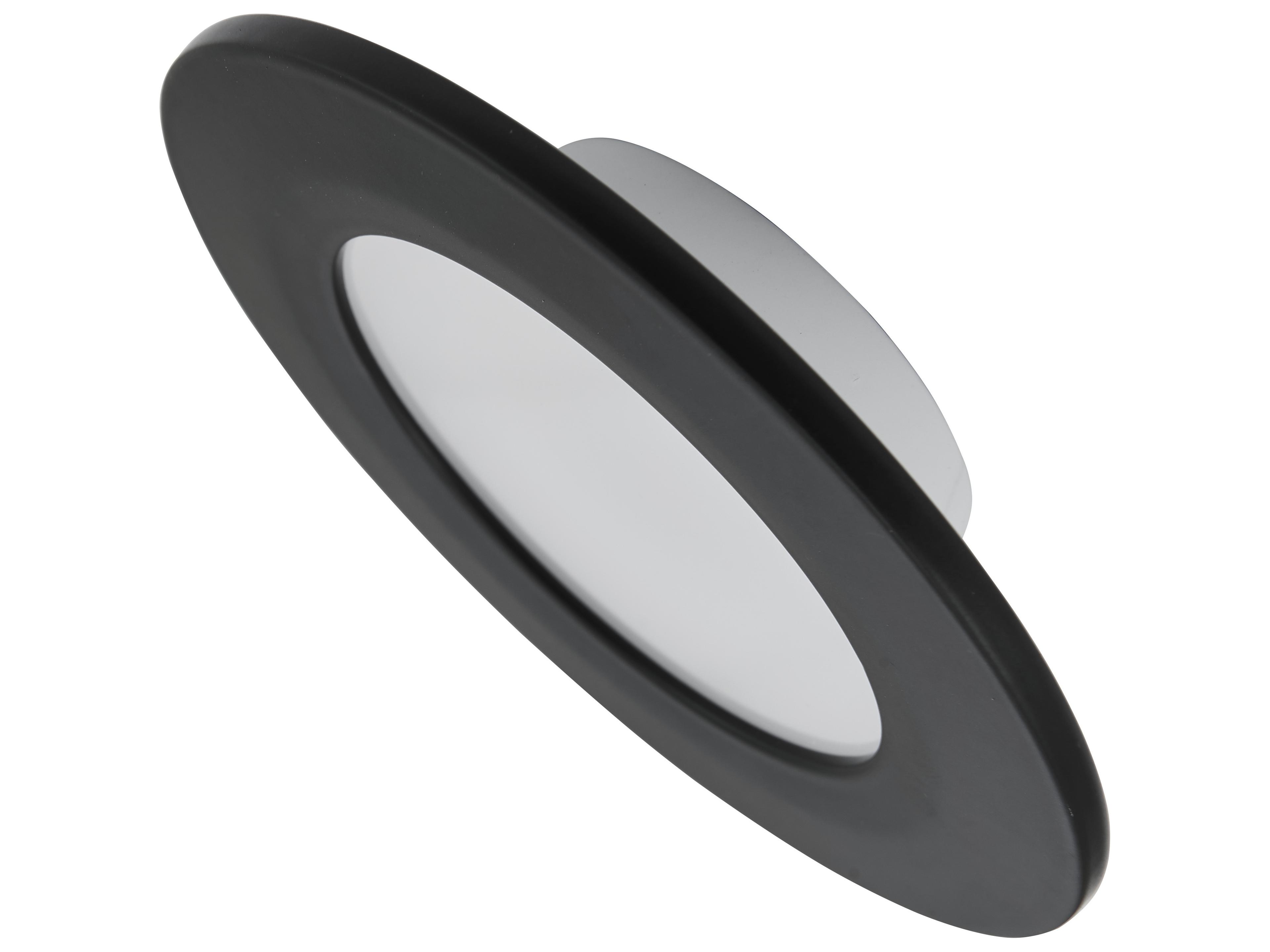 Abra Button 1-Light Black Round Flush Mount
