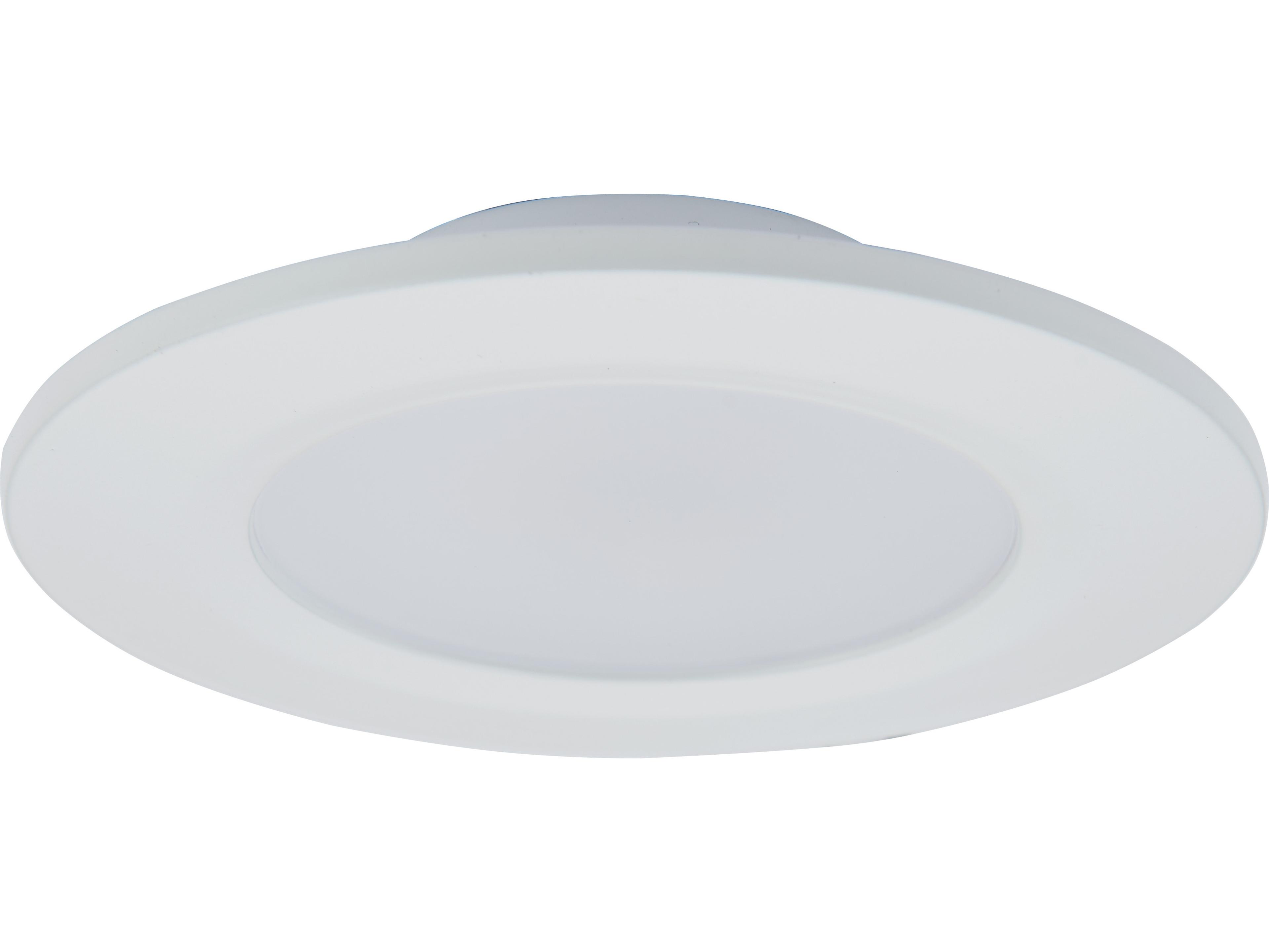 Abra Button 1-Light White Round Flush Mount