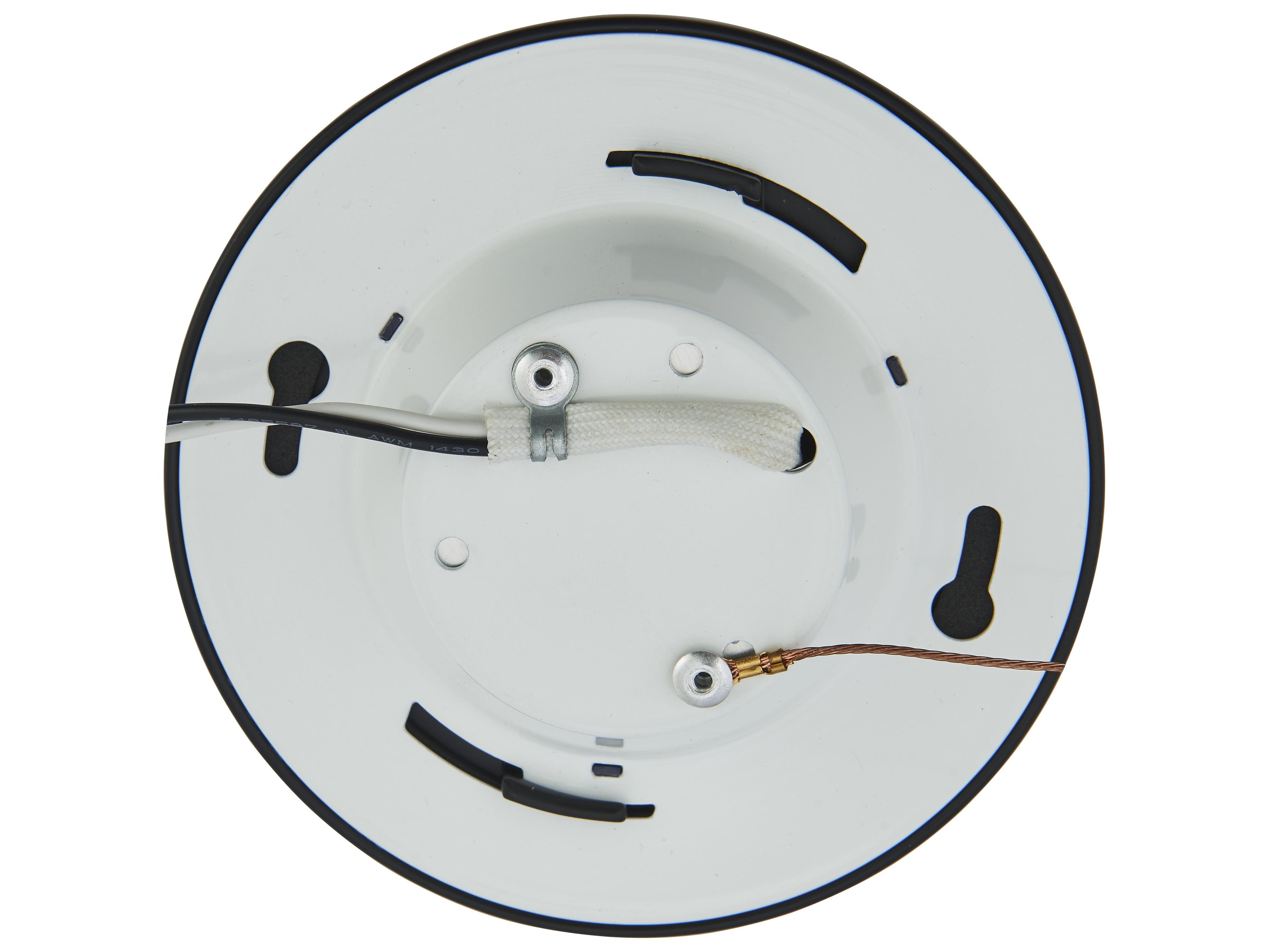 Abra Button 1-Light White Round Flush Mount