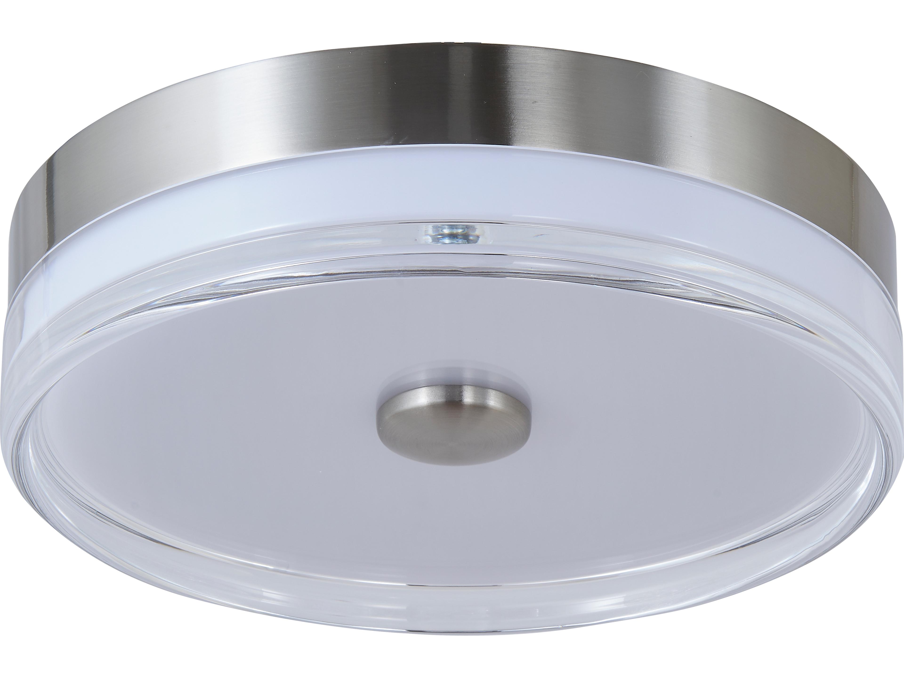 Abra Iris 1-Light Brushed Nickel Round Flush Mount