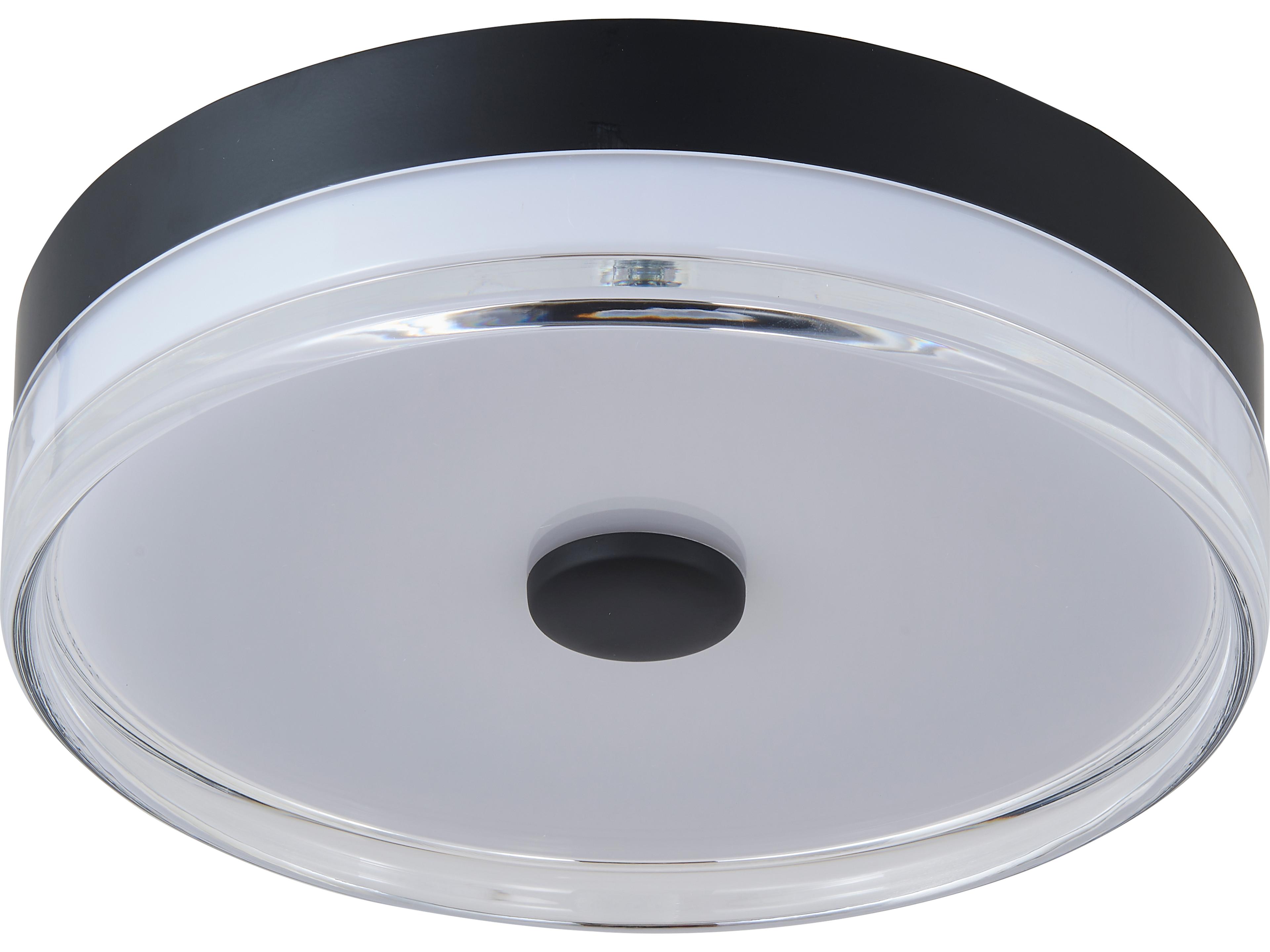 Abra Iris 1-Light Matte Black Round Flush Mount