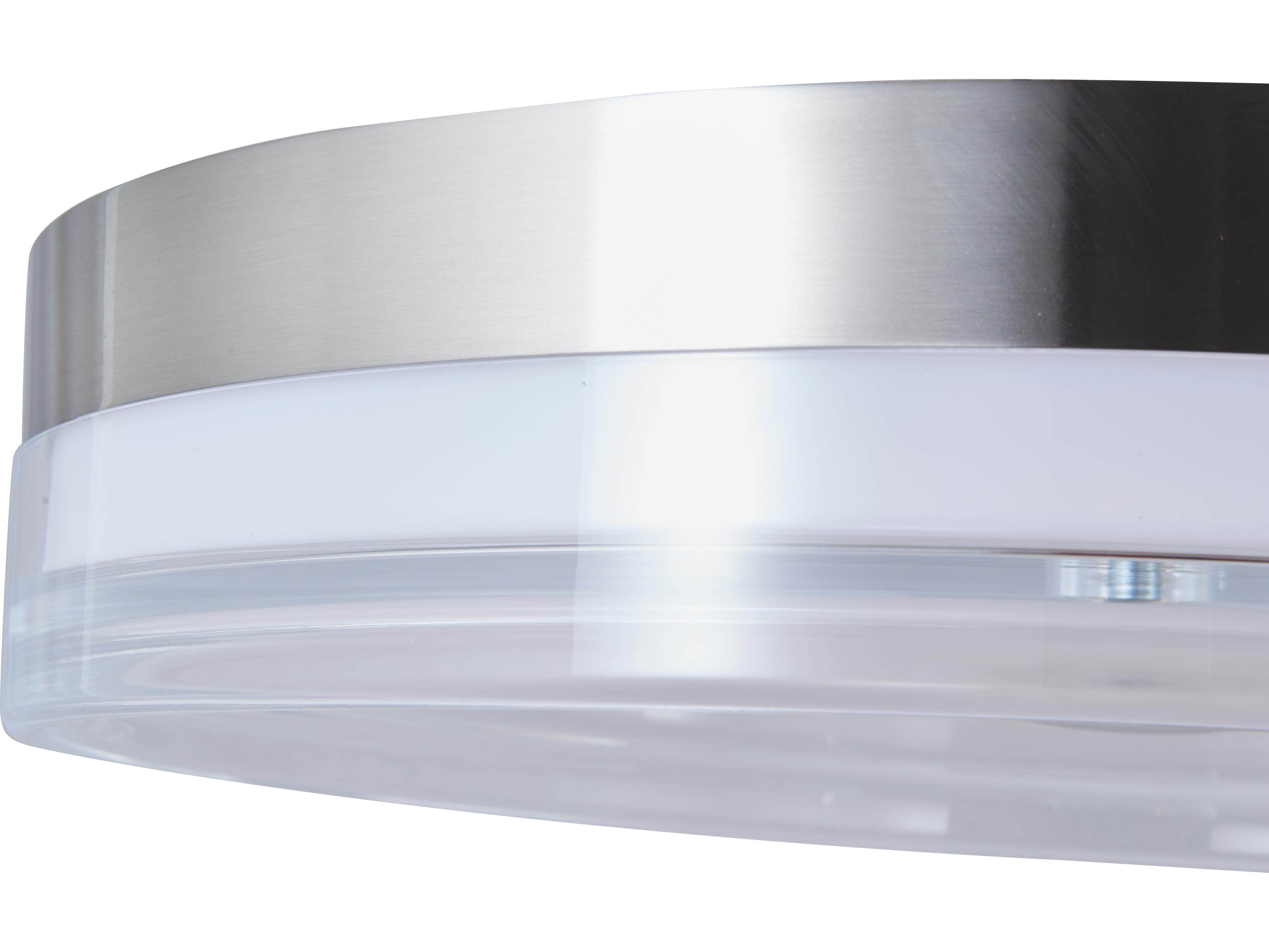 Abra Iris 1-Light Brushed Nickel Round Flush Mount