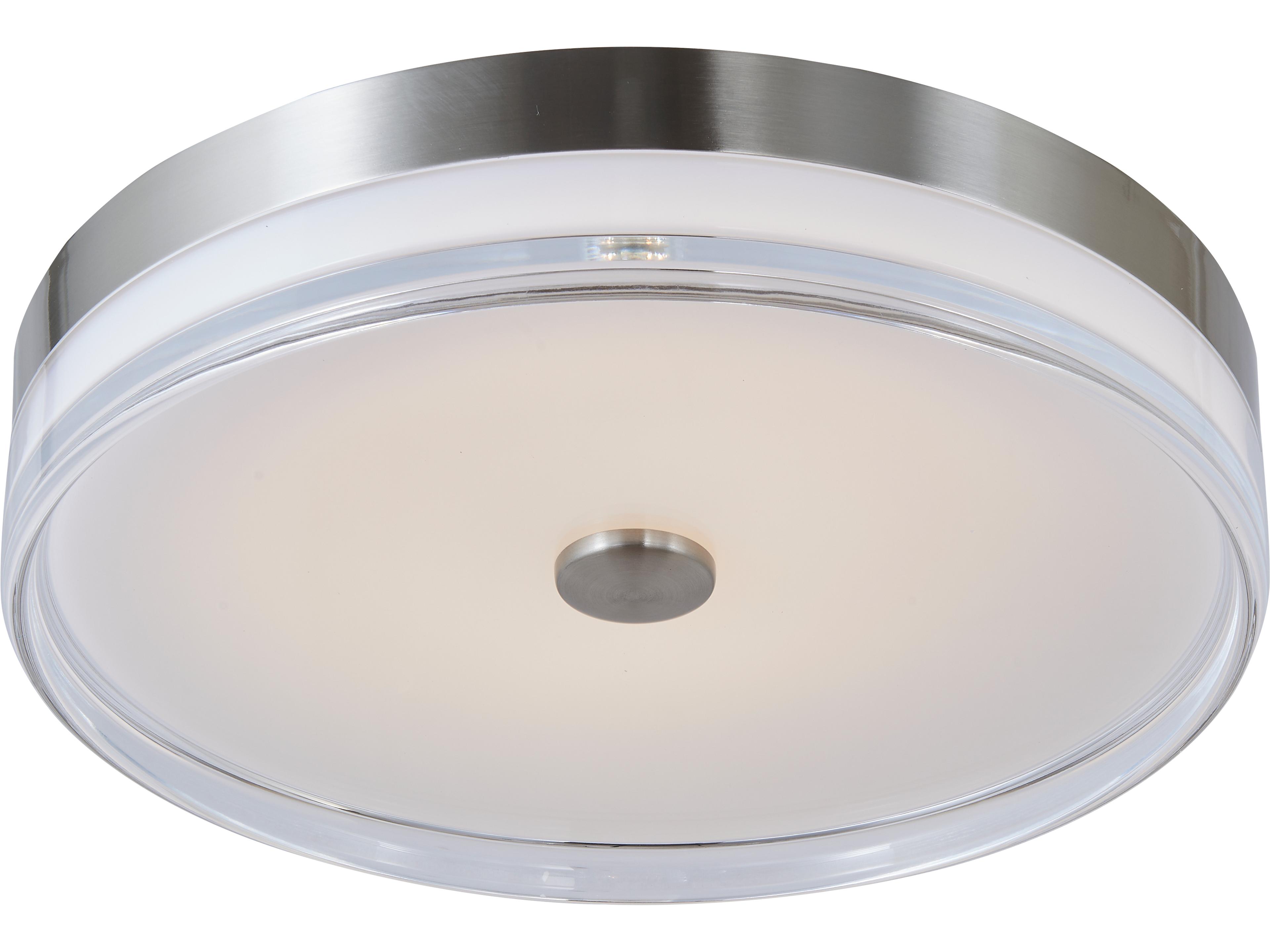 Abra Iris 1-Light Brushed Nickel Round Flush Mount