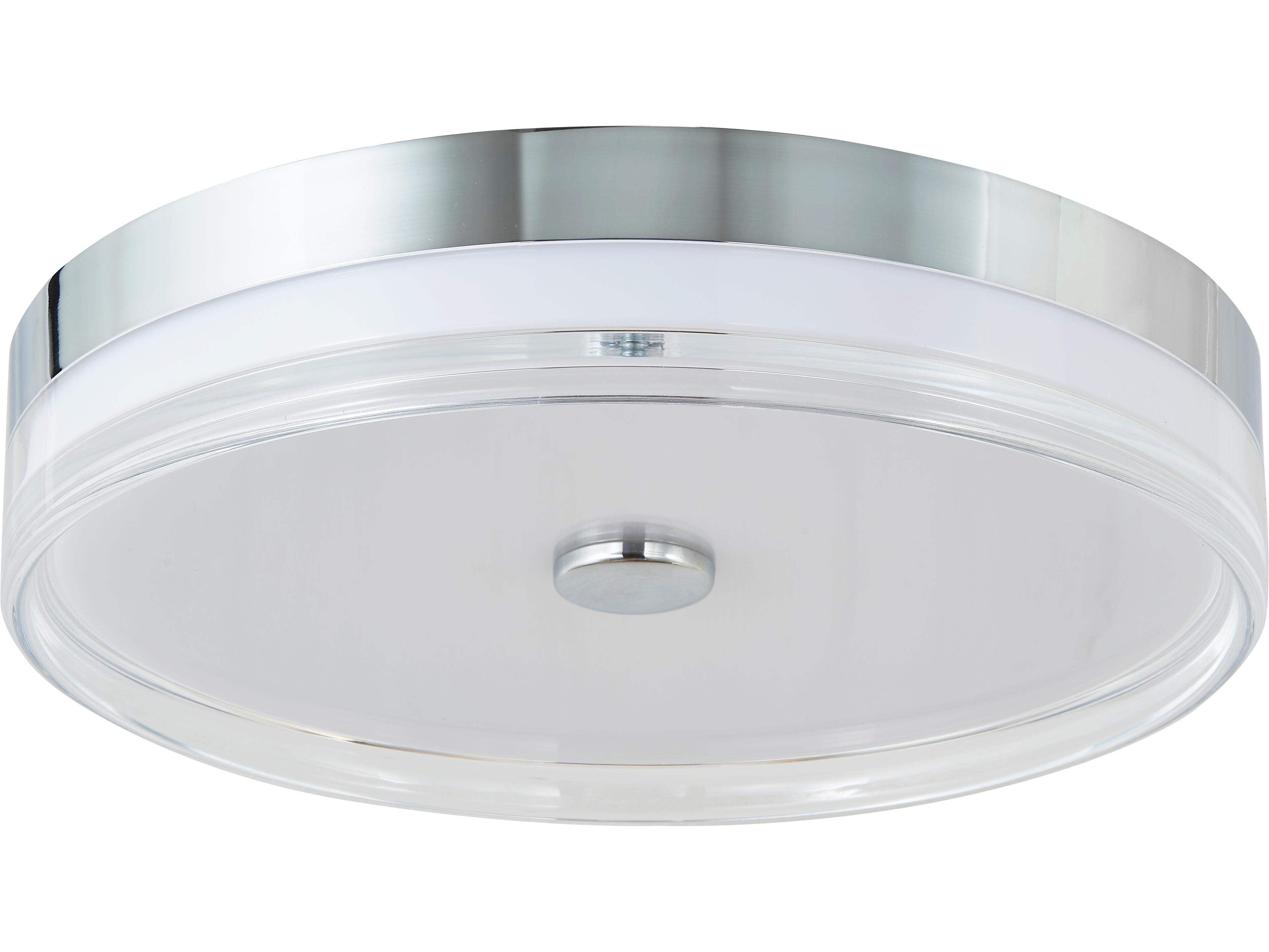 Abra Iris 1-Light Chrome Round Flush Mount