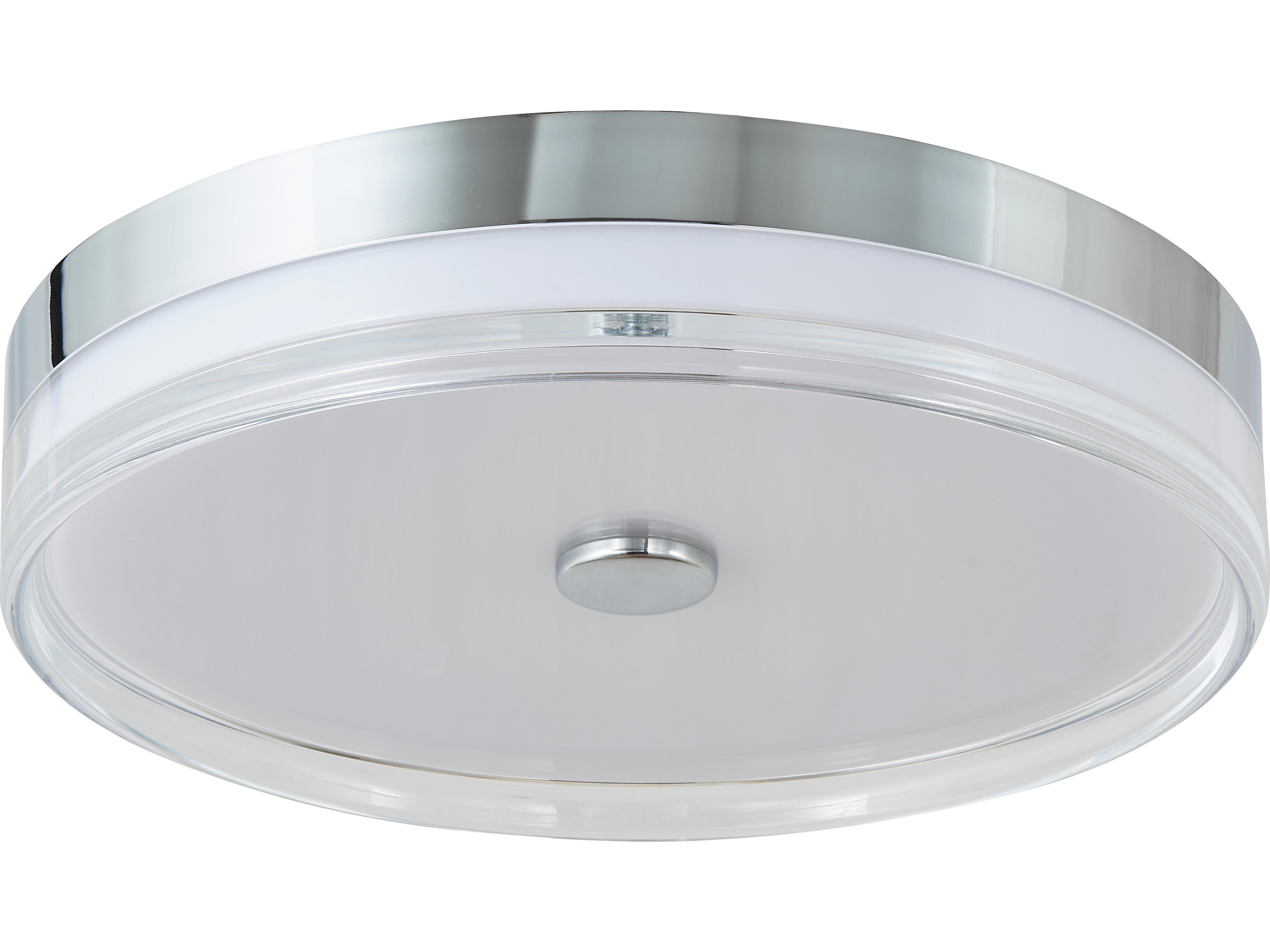Abra Iris 1-Light Chrome Round Flush Mount