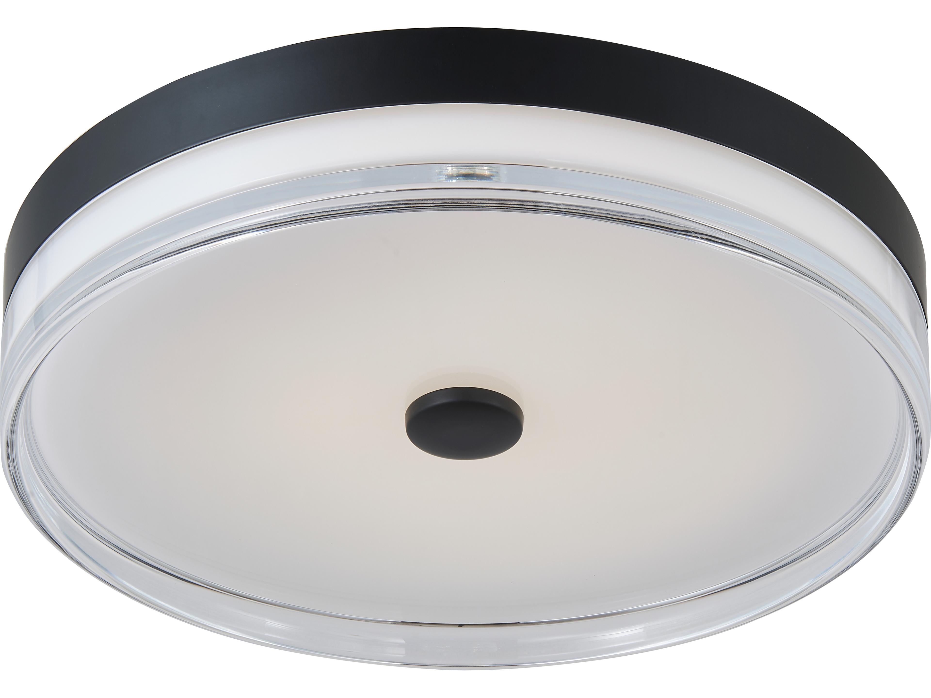 Abra Iris 1-Light Matte Black Round Flush Mount