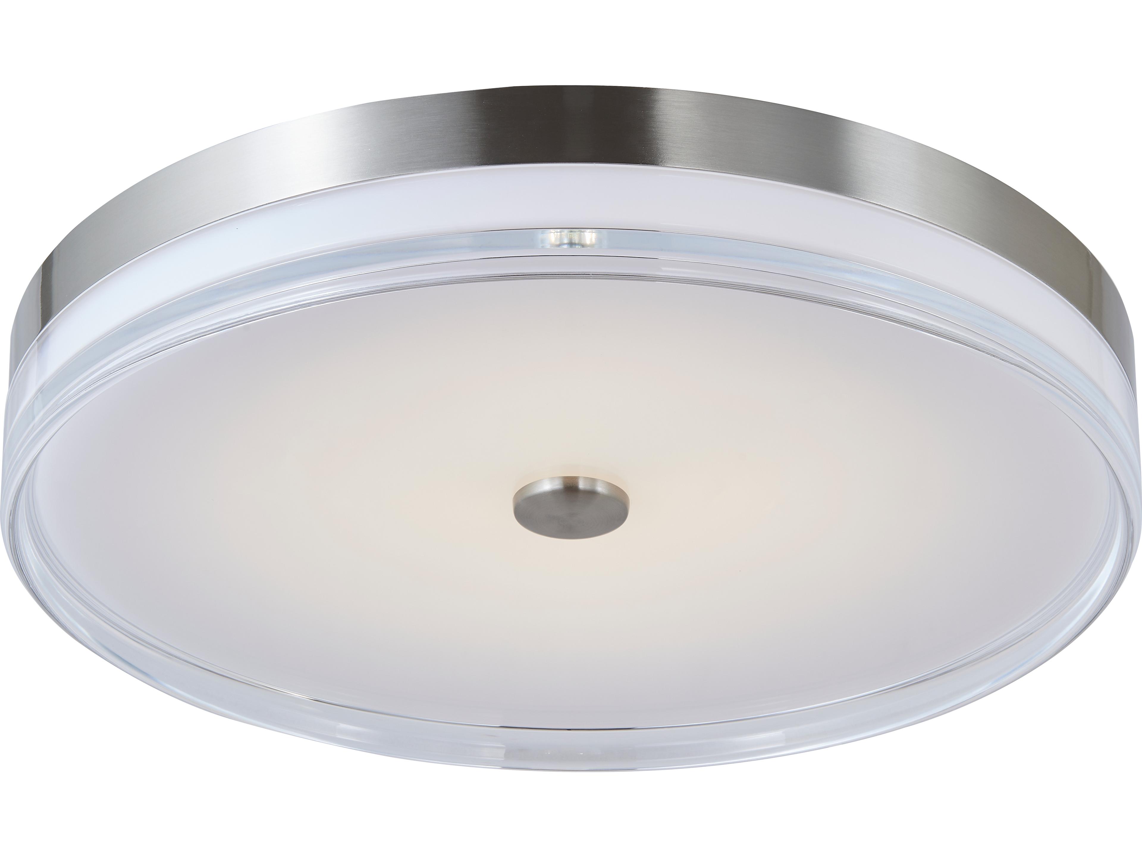 Abra Iris 1-Light Brushed Nickel Round Flush Mount