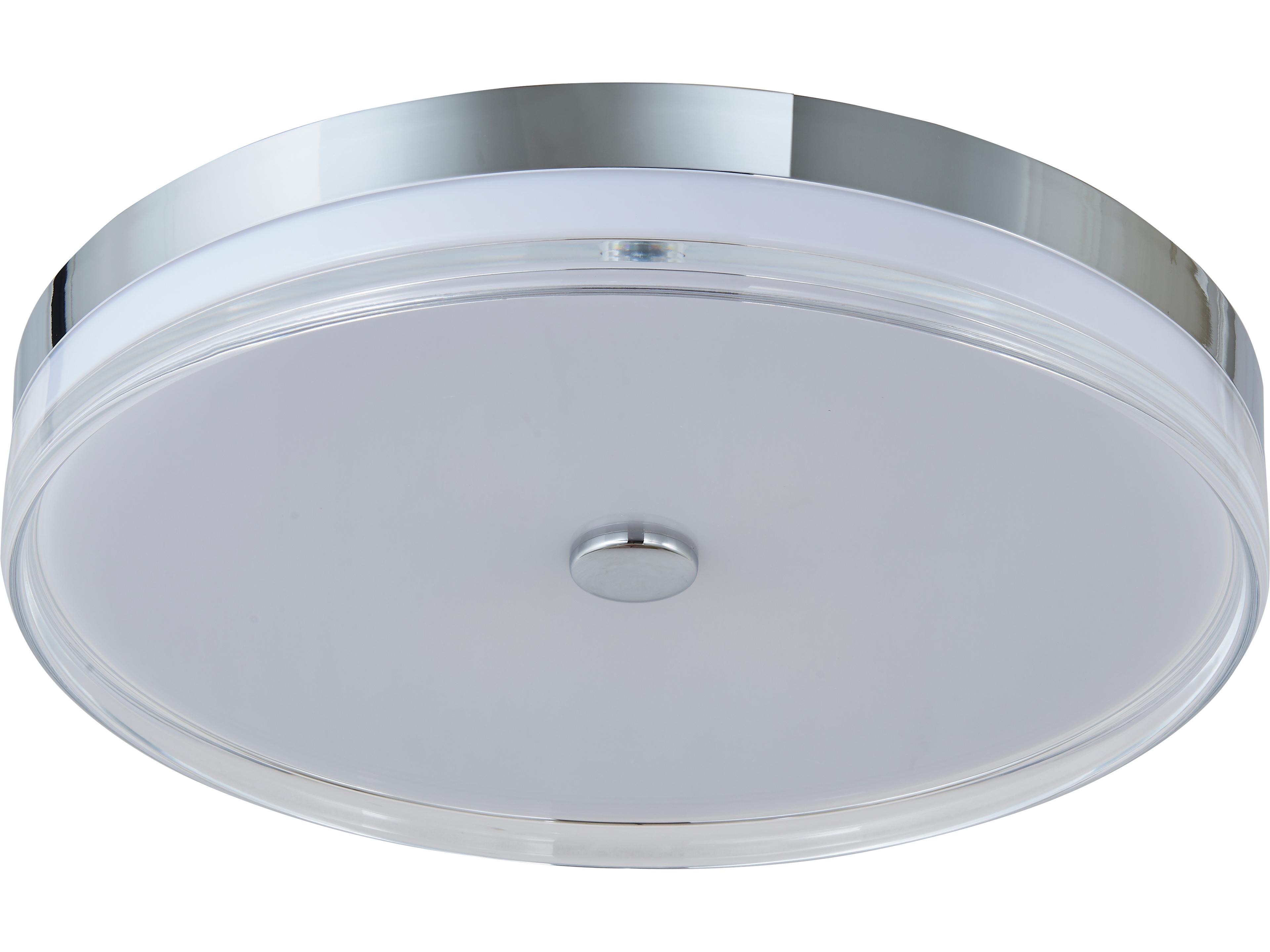 Abra Iris 1-Light Chrome Round Flush Mount