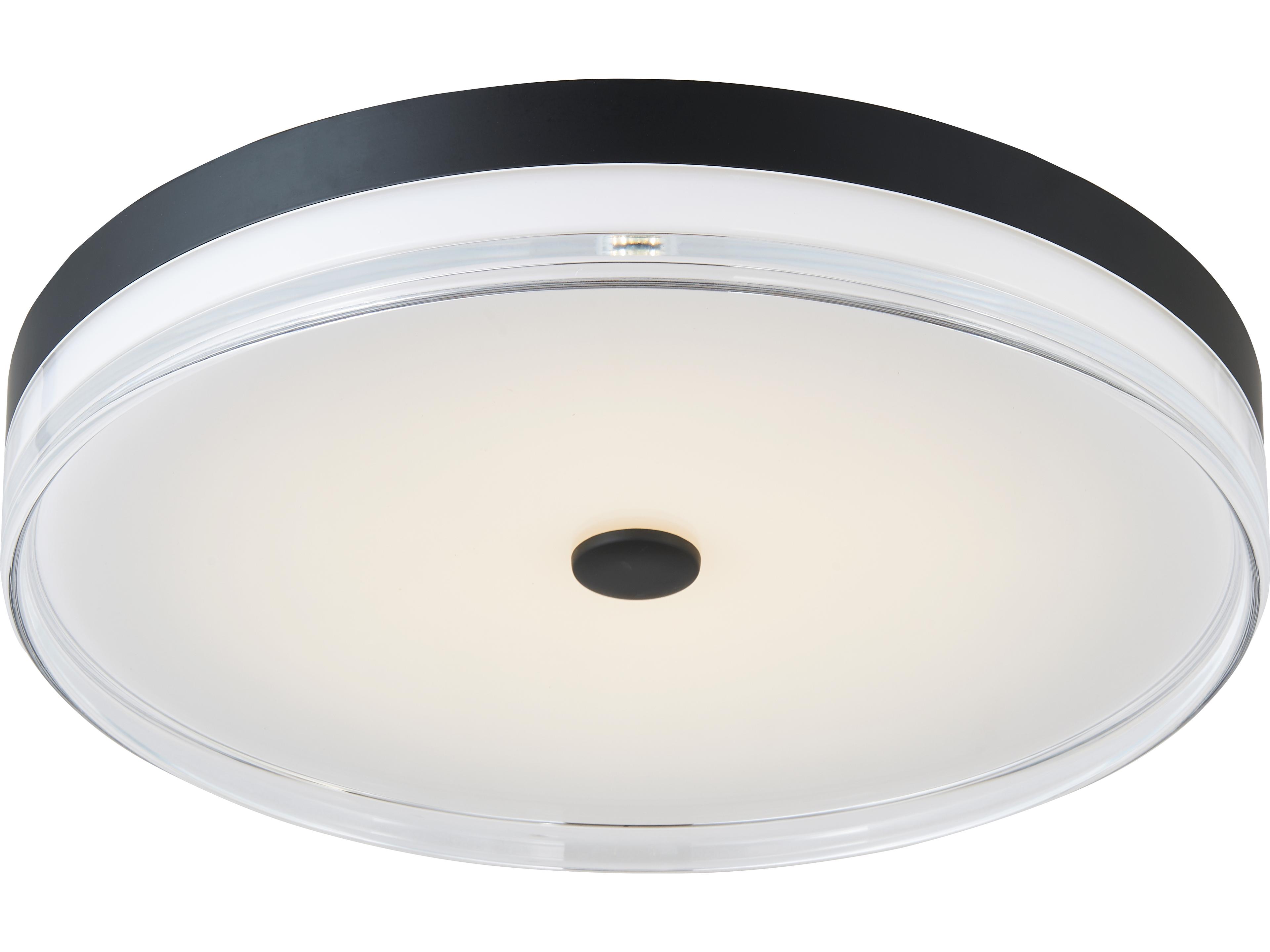 Iris 20-Inch LED Flush Mount Ceiling Light in Matte Black