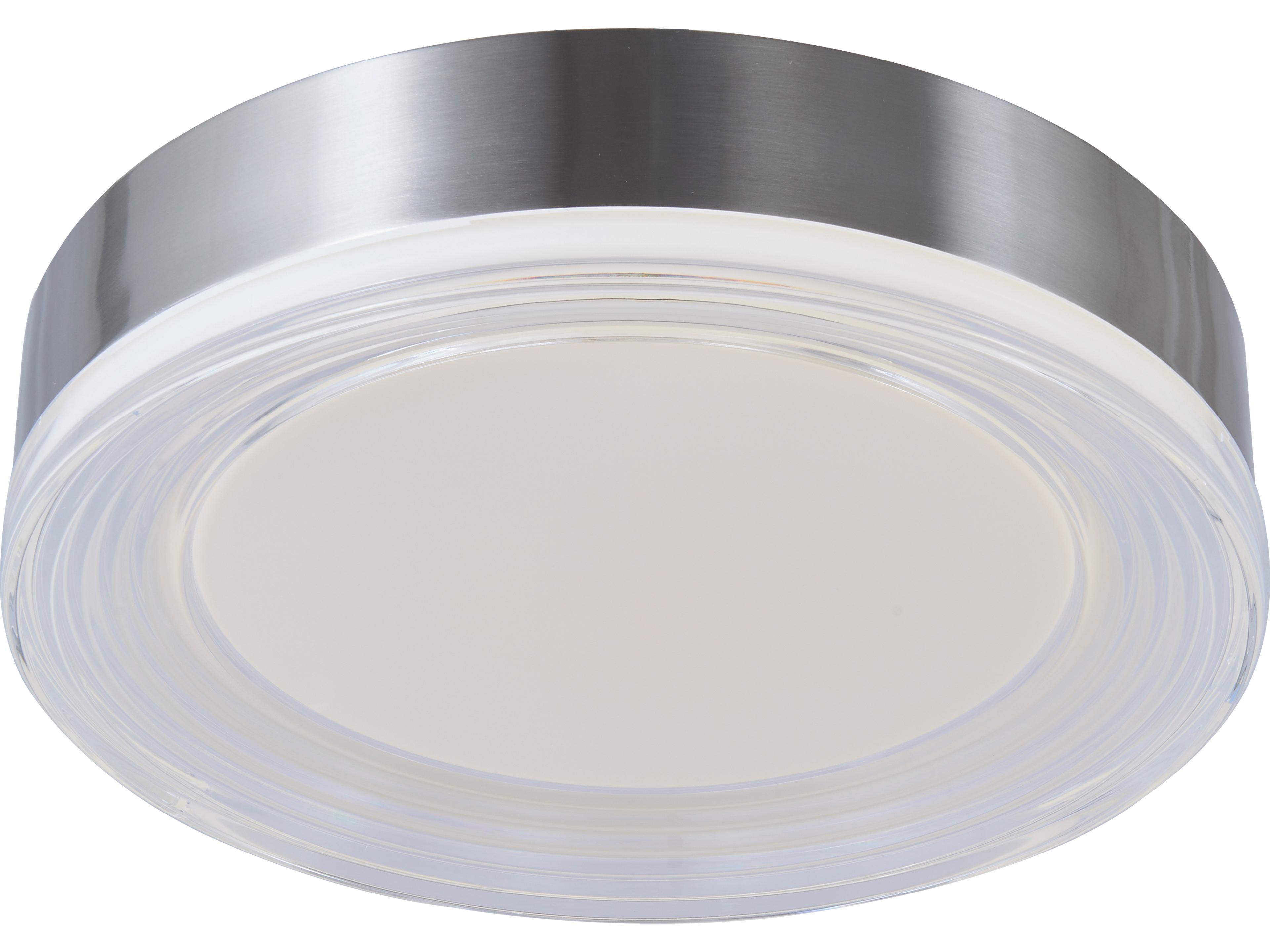 Abra Waves 1-Light Brushed Nickel Round Flush Mount