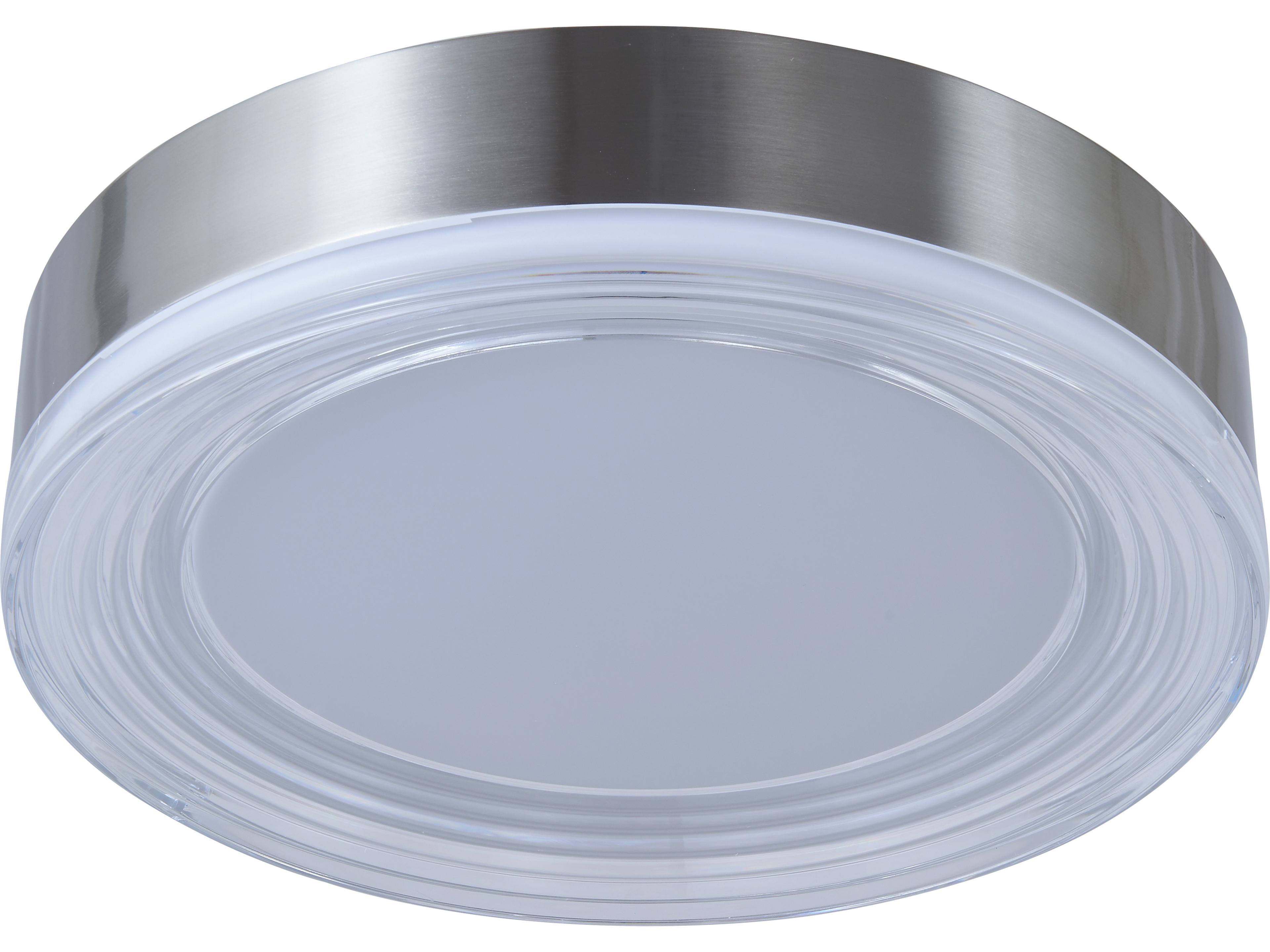 Abra Waves 1-Light Brushed Nickel Round Flush Mount