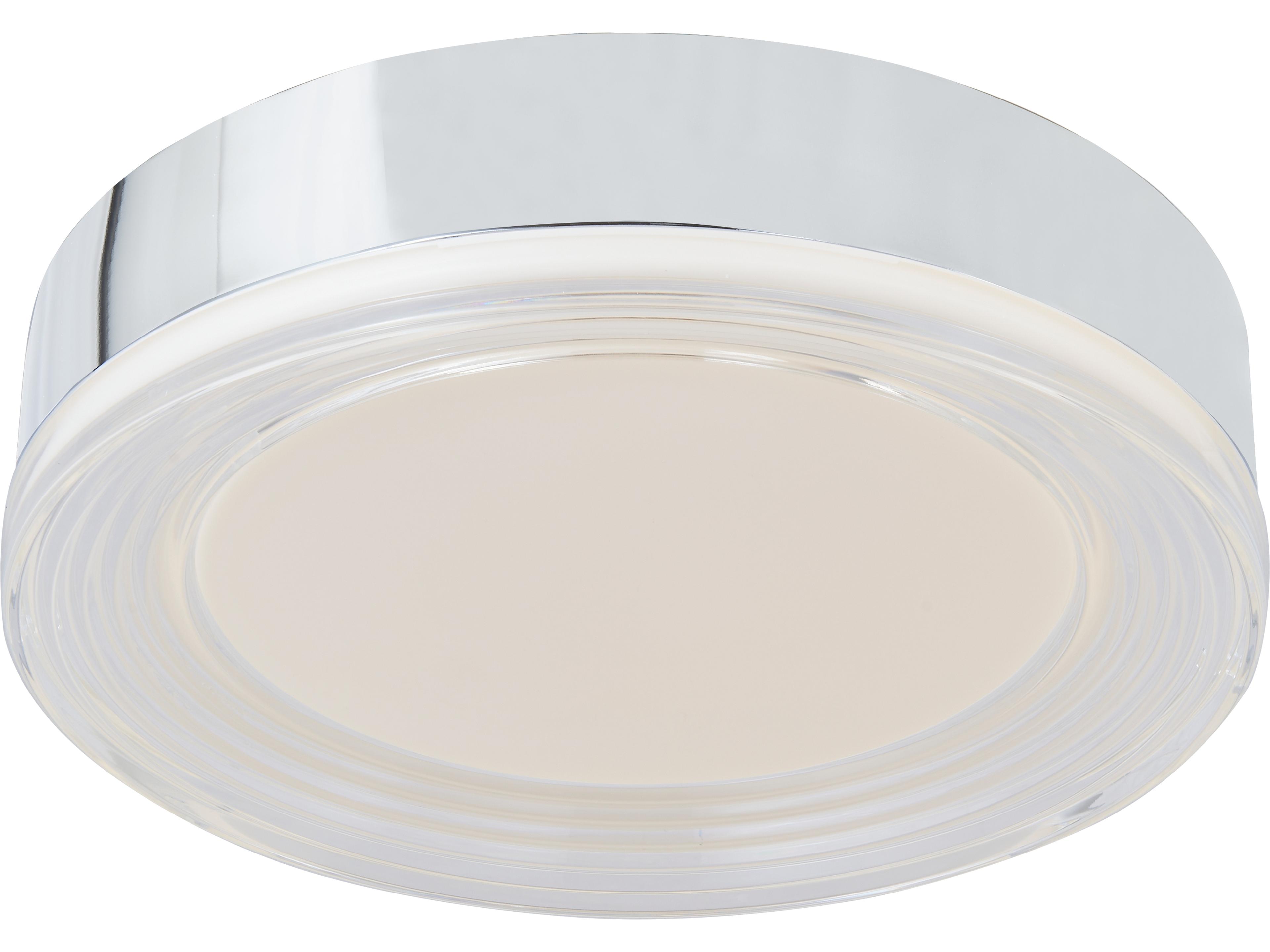 Abra Waves 1-Light Chrome Round Flush Mount