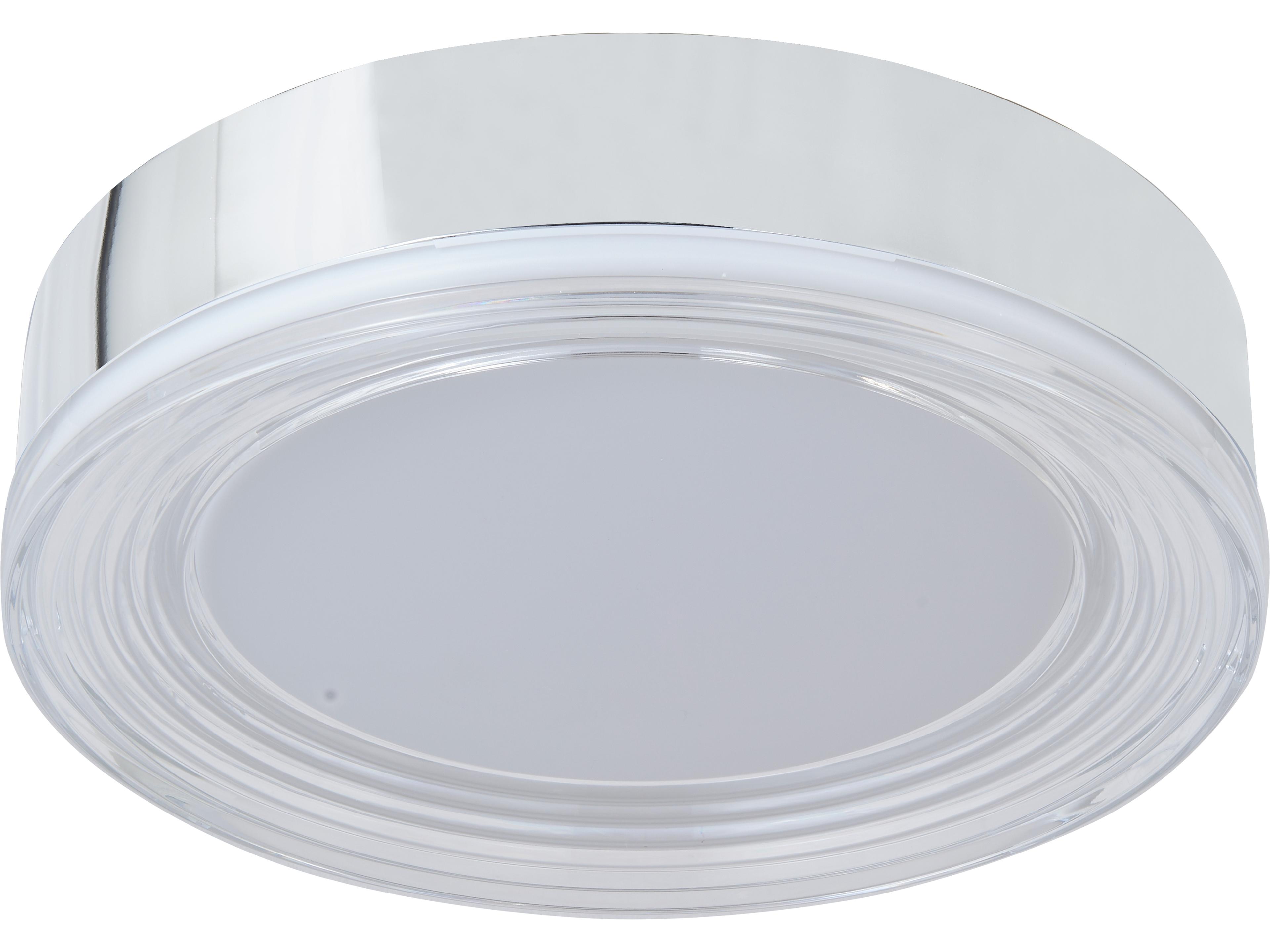 Abra Waves 1-Light Chrome Round Flush Mount