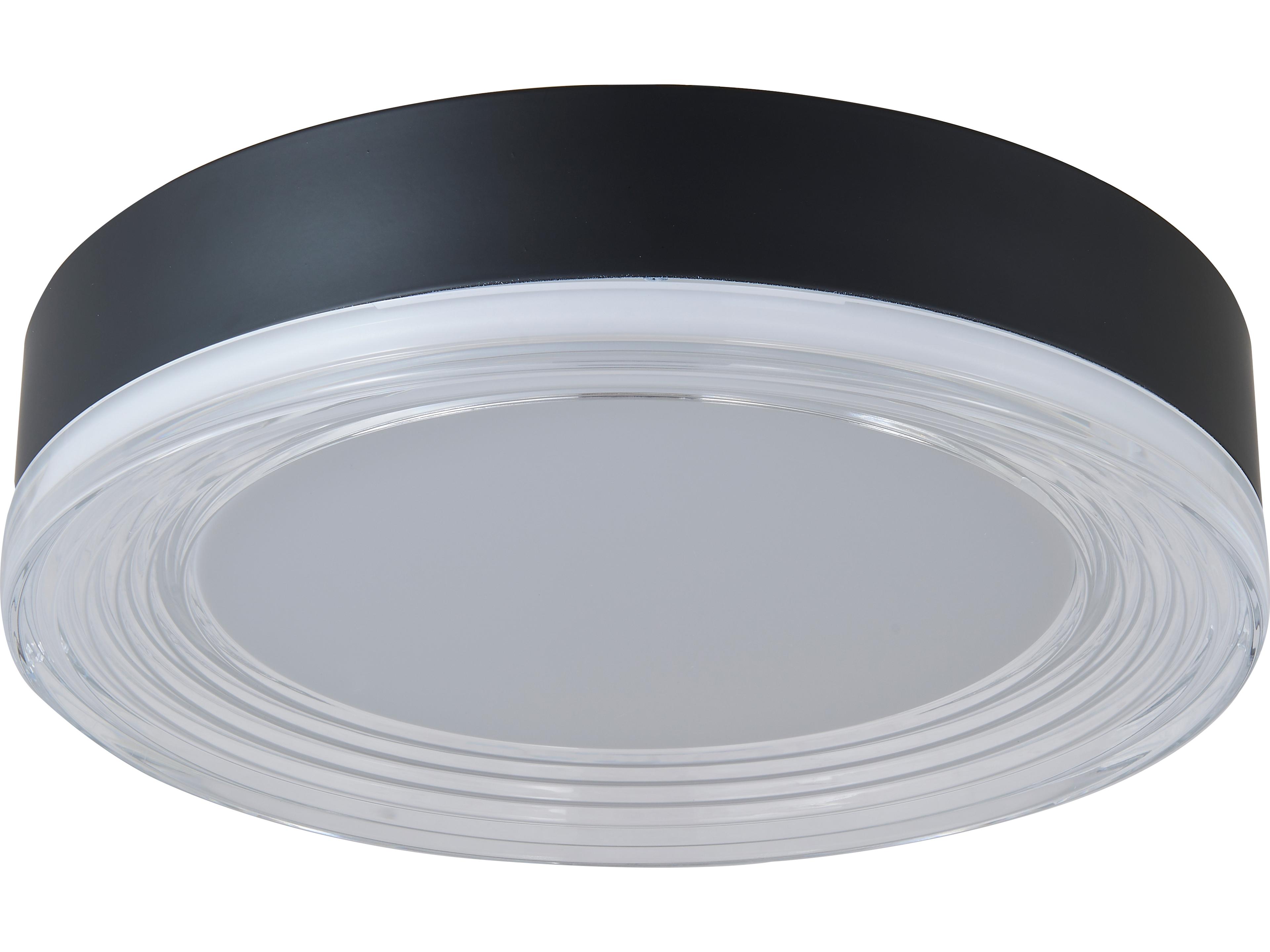 Abra Waves 1-Light Matte Black Round Flush Mount