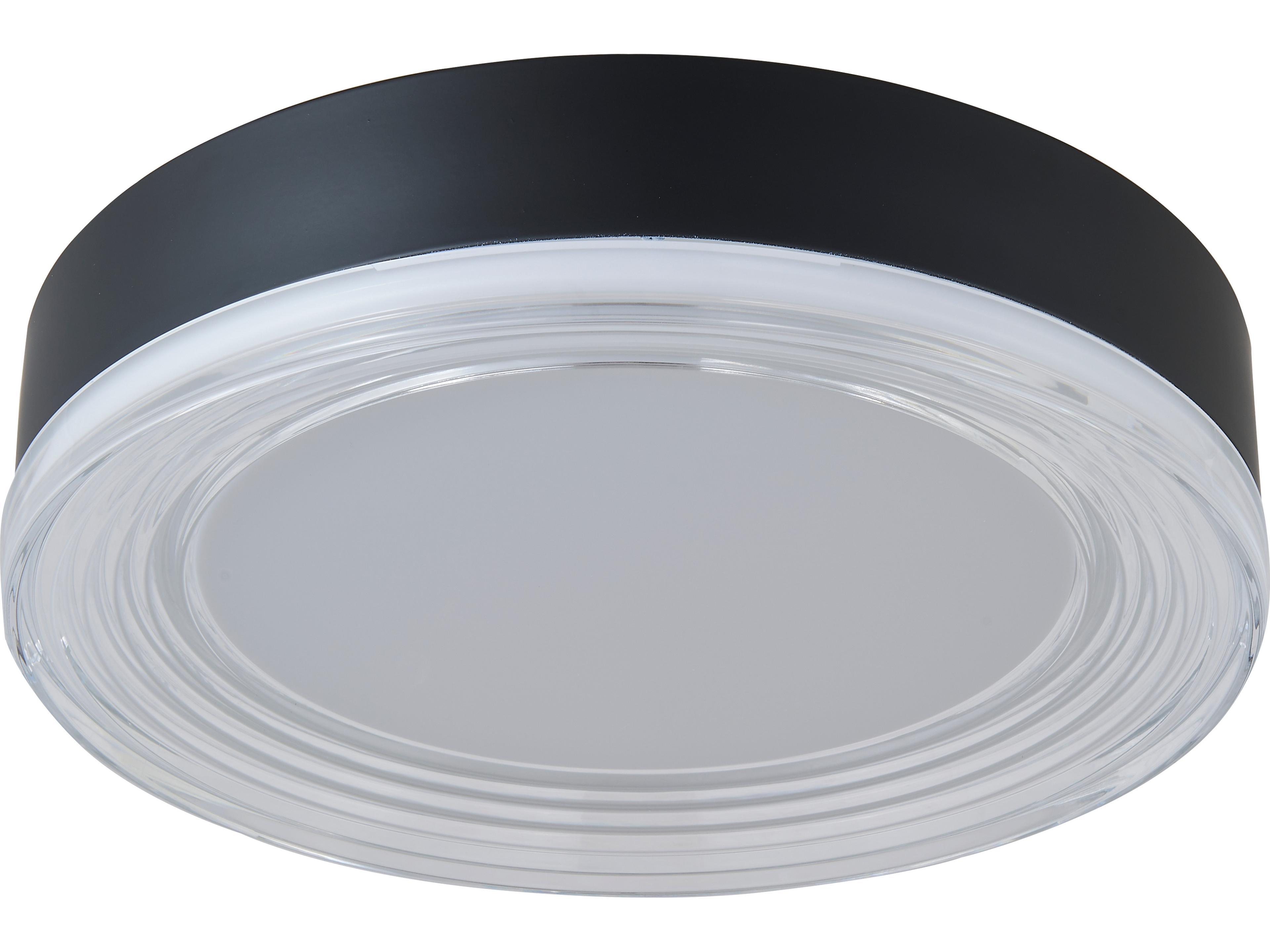 Abra Waves 1-Light Matte Black Round Flush Mount