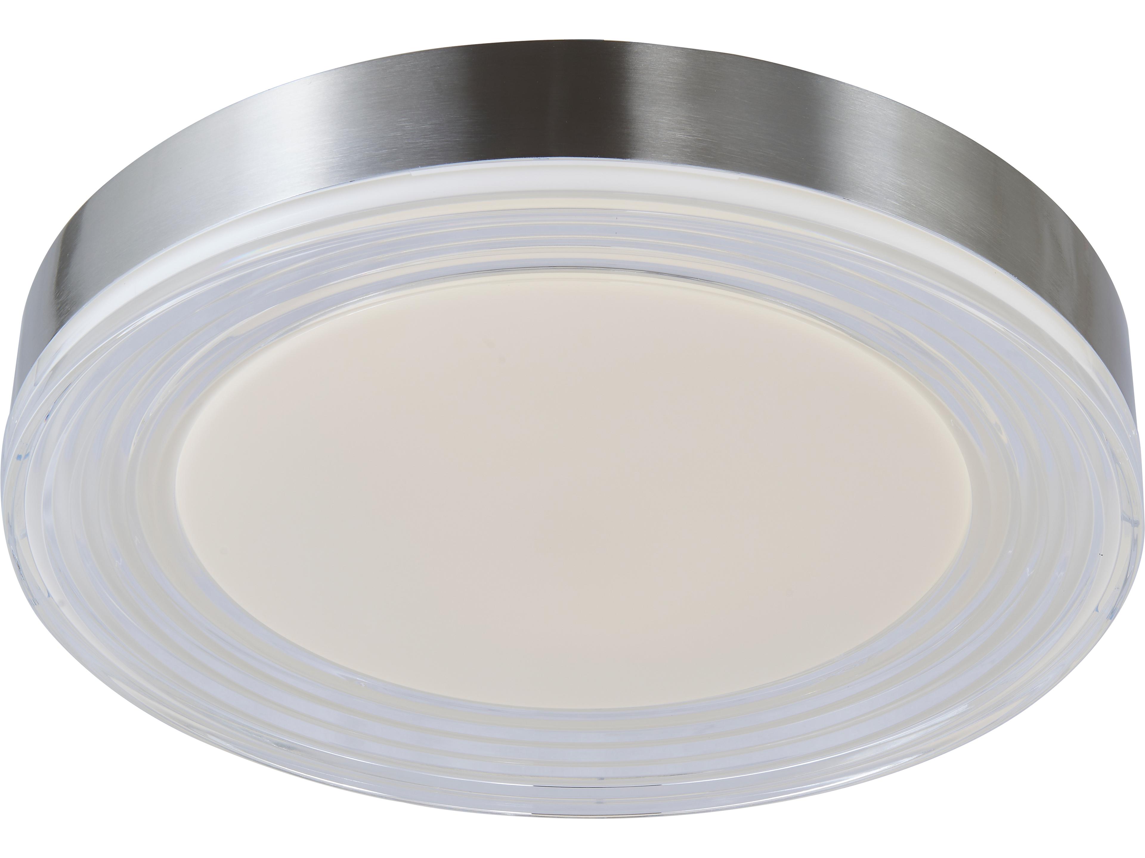 Abra Waves 1-Light Brushed Nickel Round Flush Mount