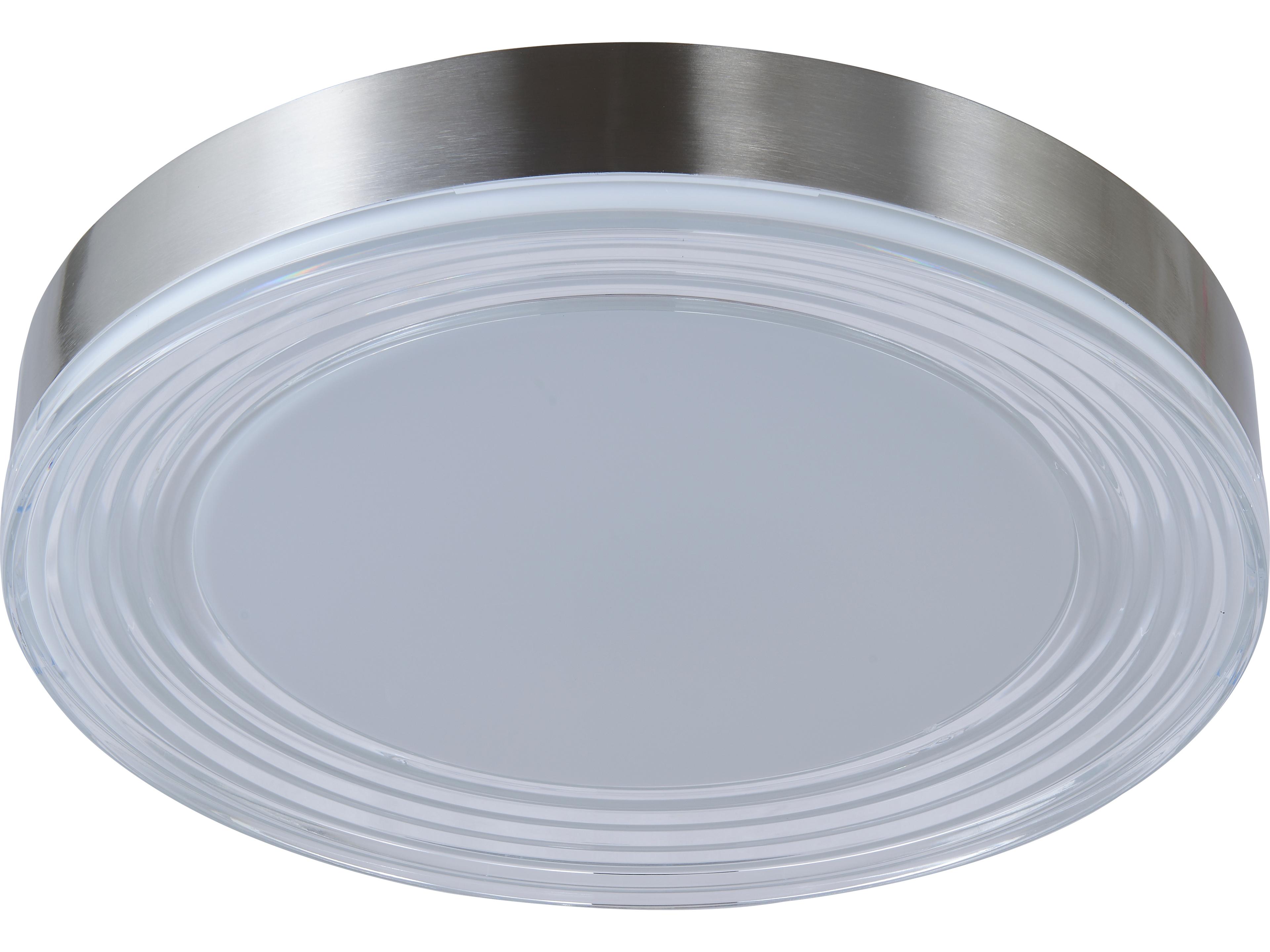 Abra Waves 1-Light Brushed Nickel Round Flush Mount