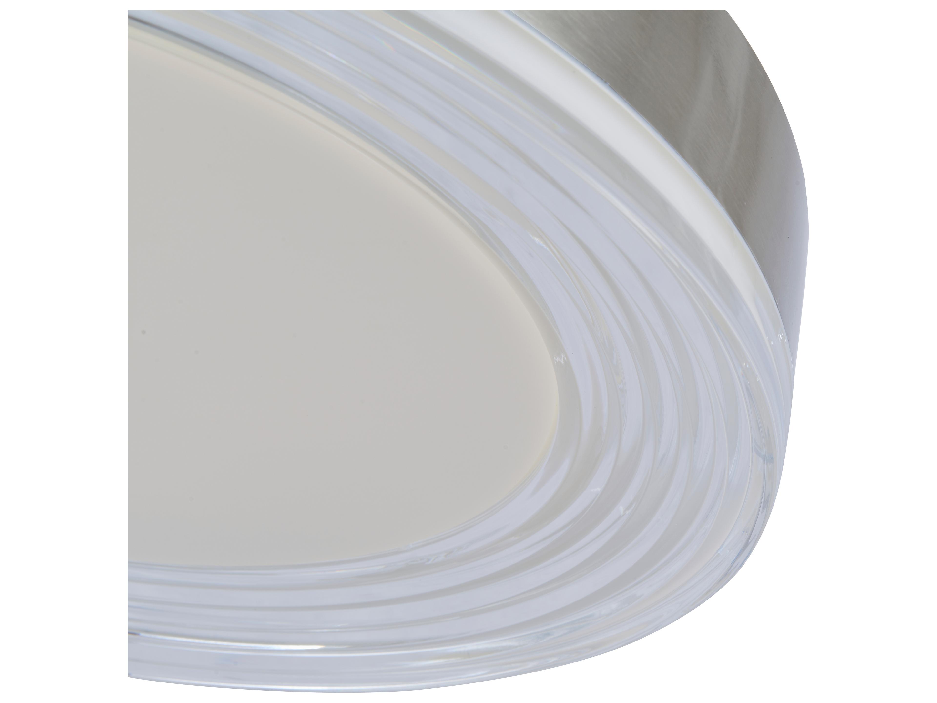 Abra Waves 1-Light Brushed Nickel Round Flush Mount