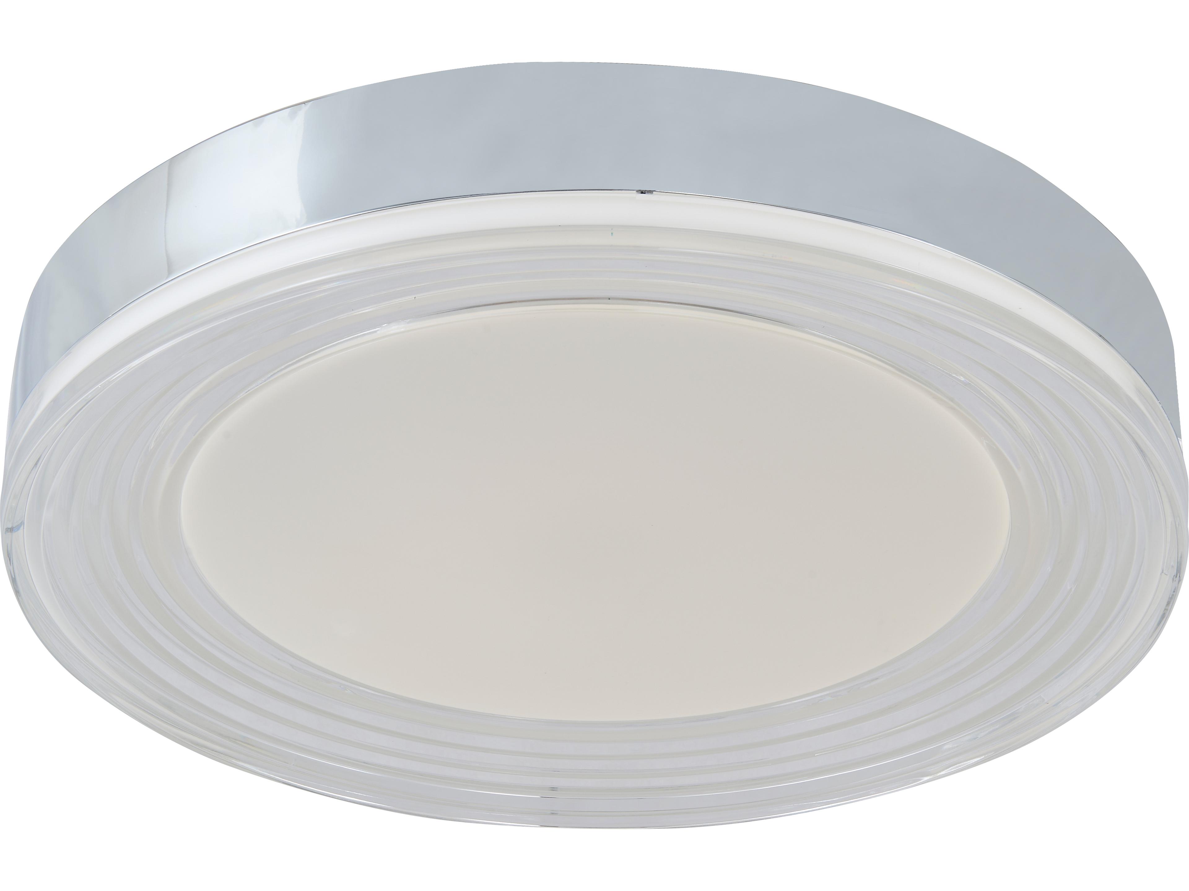 Abra Waves 1-Light Chrome Round Flush Mount