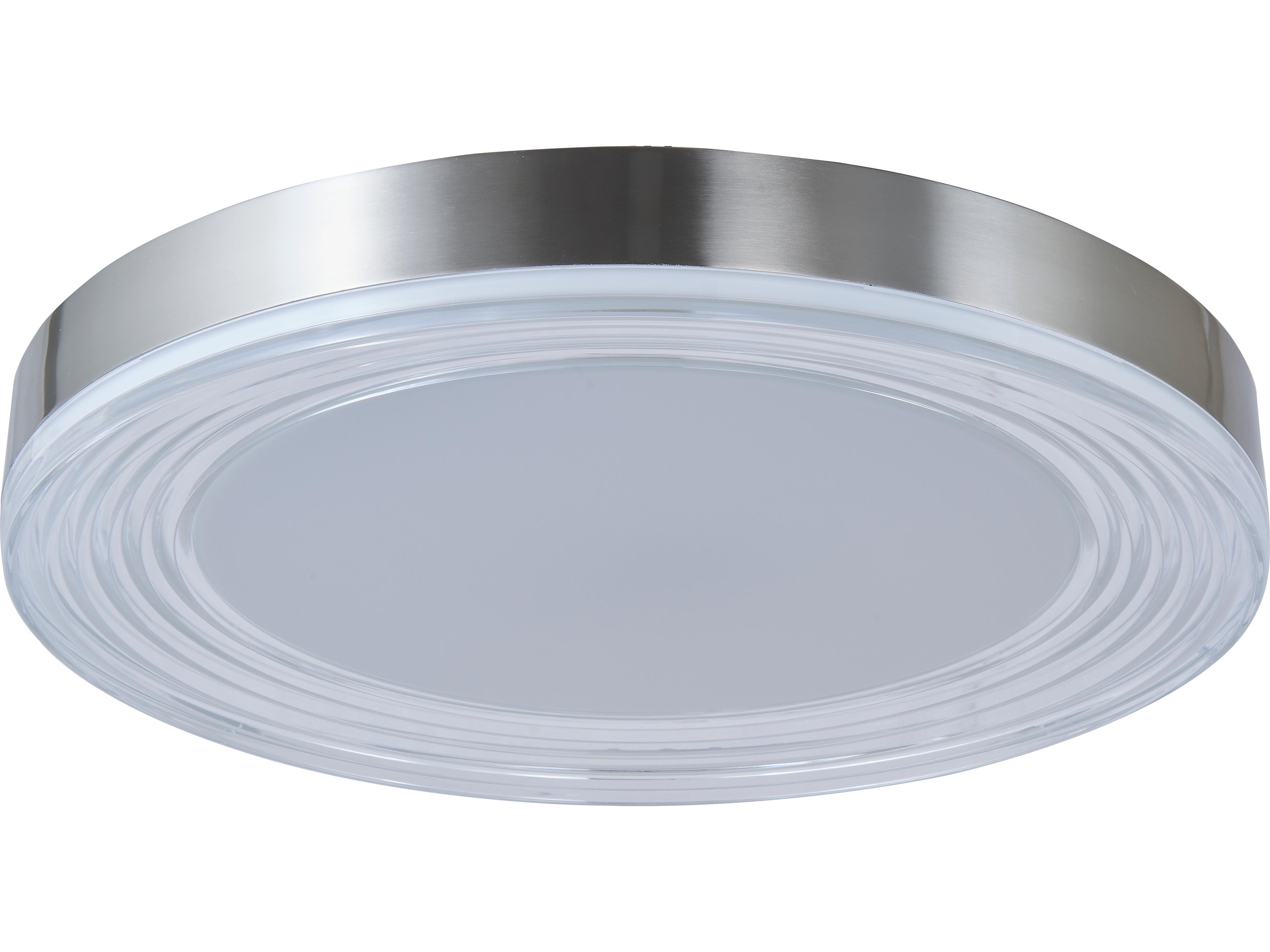 Abra Waves 1-Light Brushed Nickel Round Flush Mount