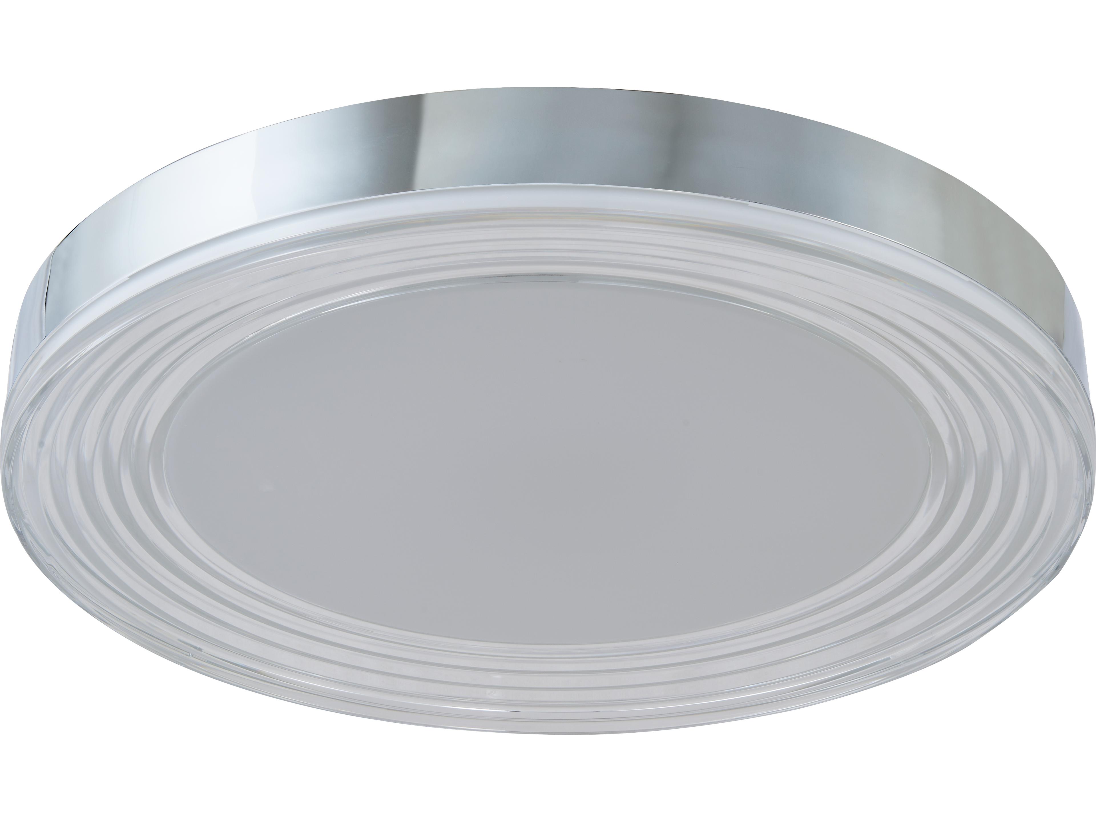 Abra Waves 1-Light Chrome Round Flush Mount