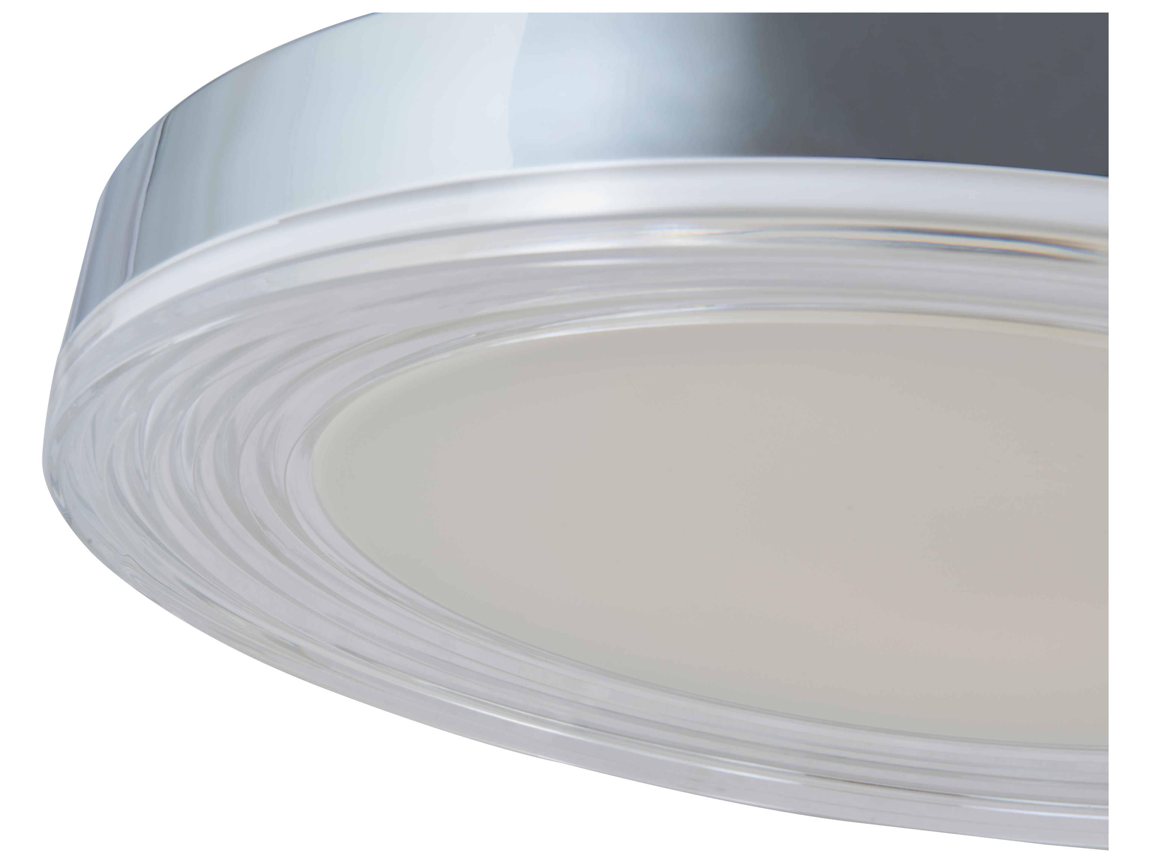 Abra Waves 1-Light Chrome Round Flush Mount