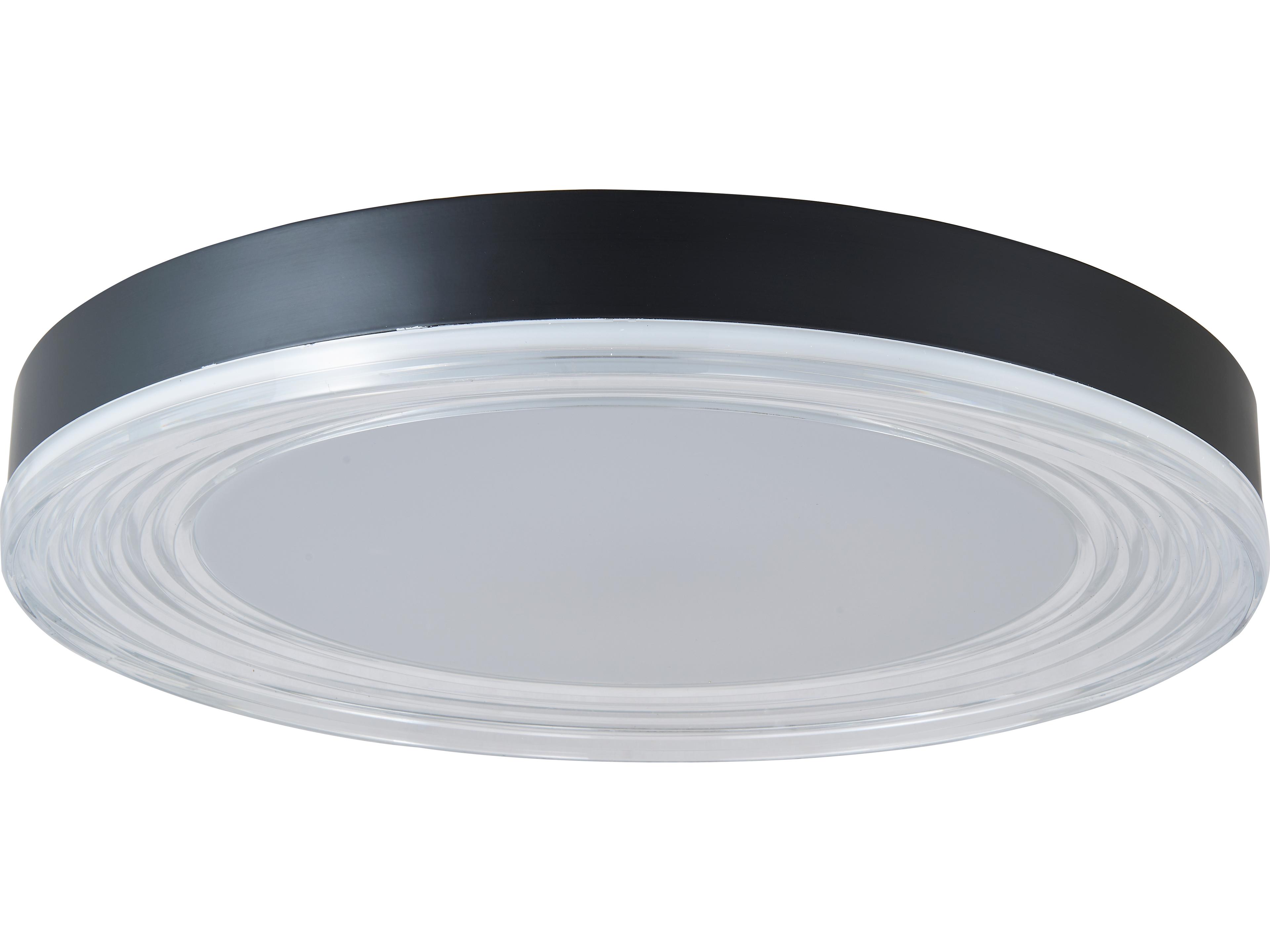 Abra Waves 1-Light Matte Black Round Flush Mount