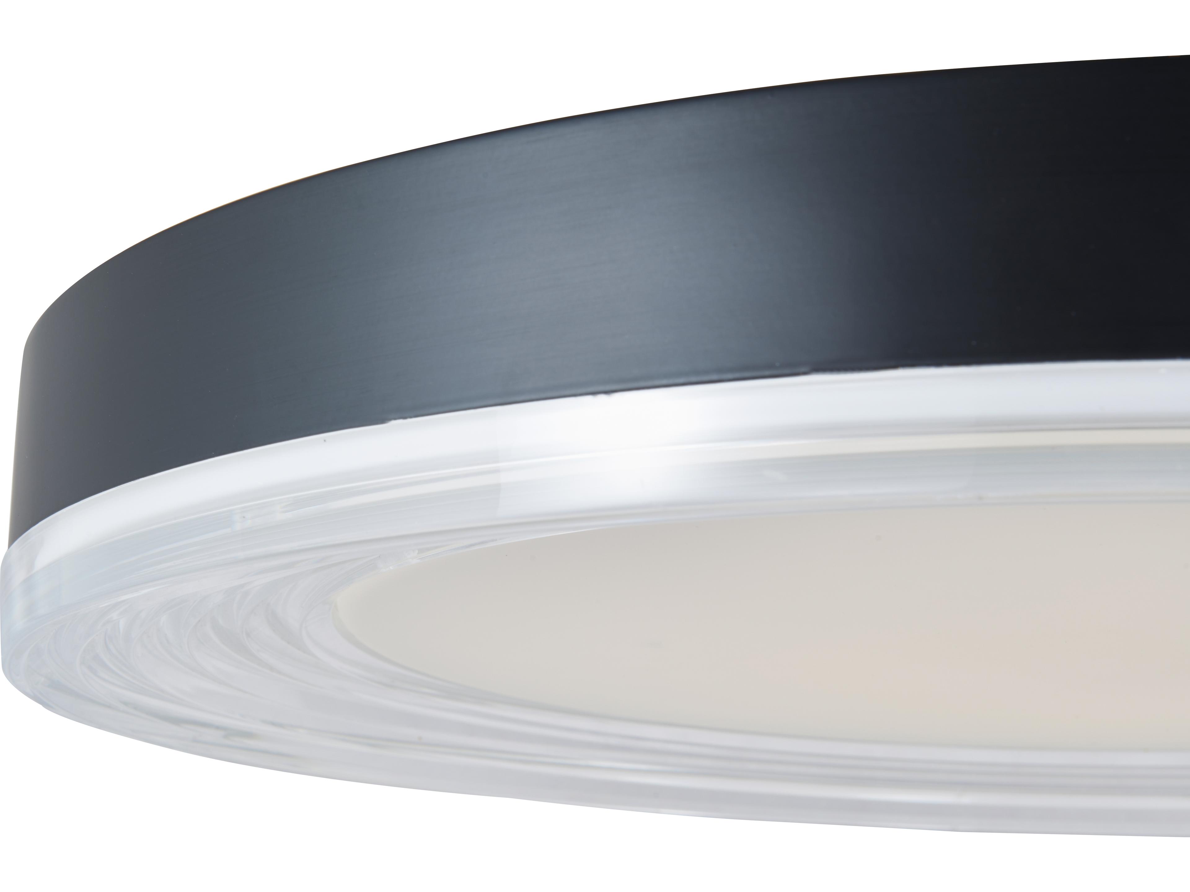 Abra Waves 1-Light Matte Black Round Flush Mount
