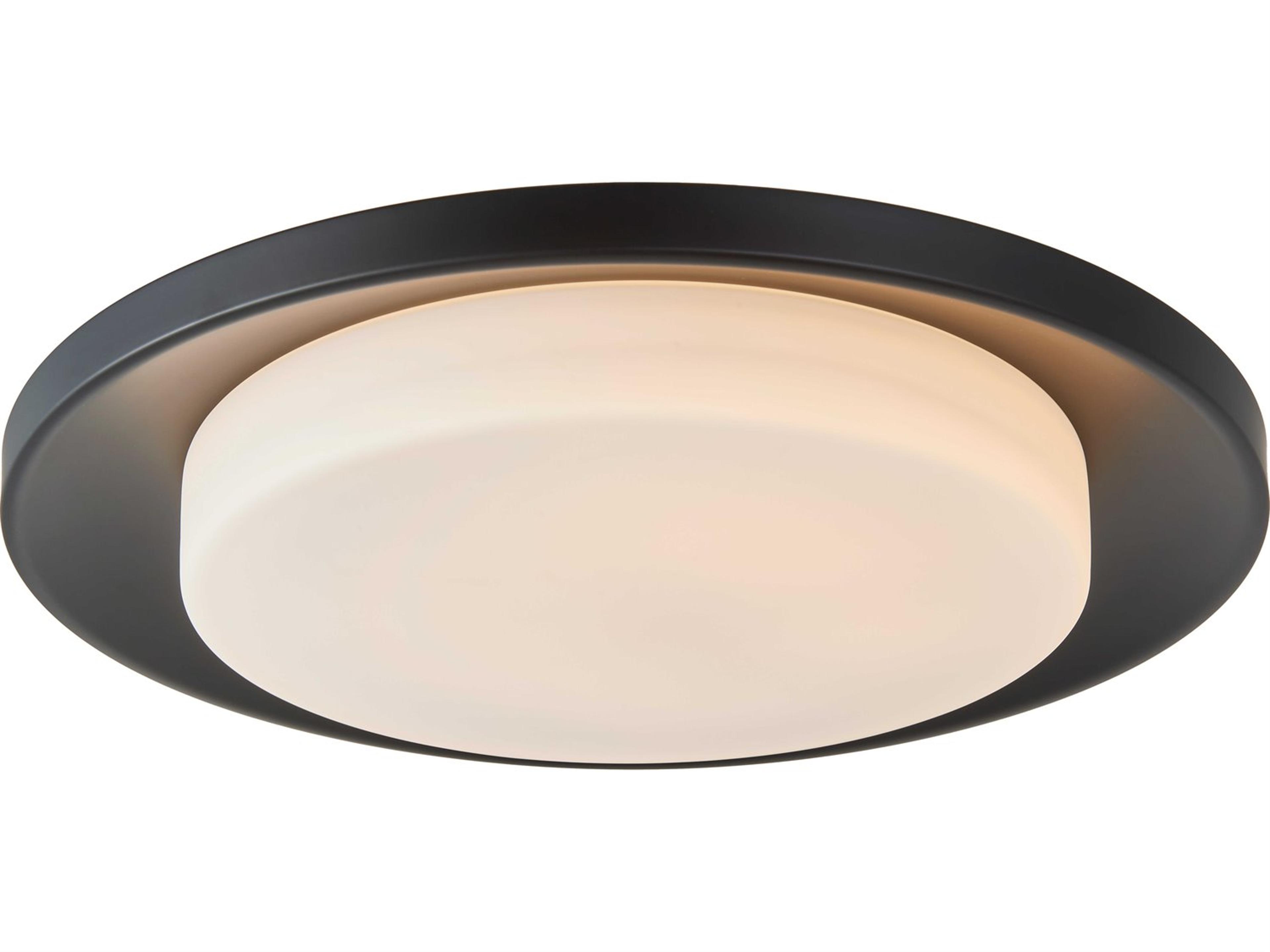 Abra Toto 1-Light Matte Black Round Flush Mount