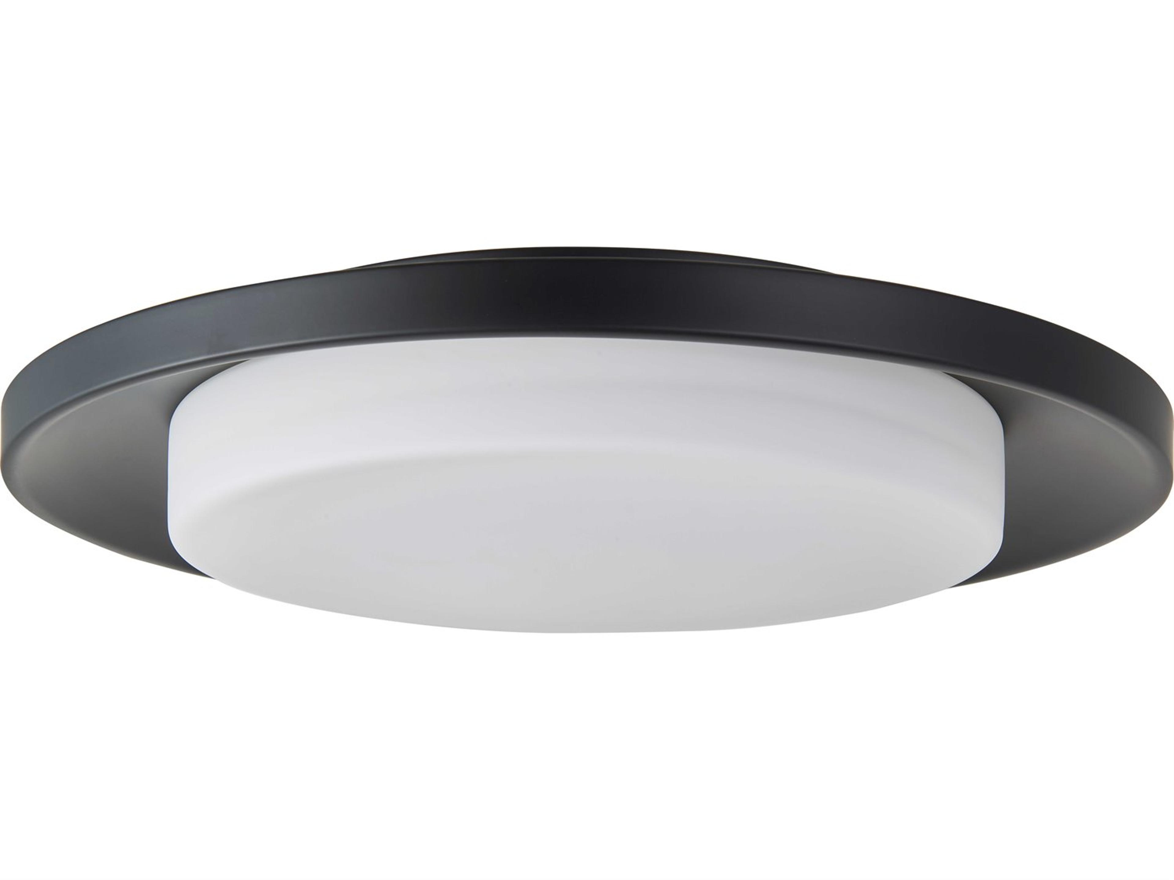 Abra Toto 1-Light Matte Black Round Flush Mount