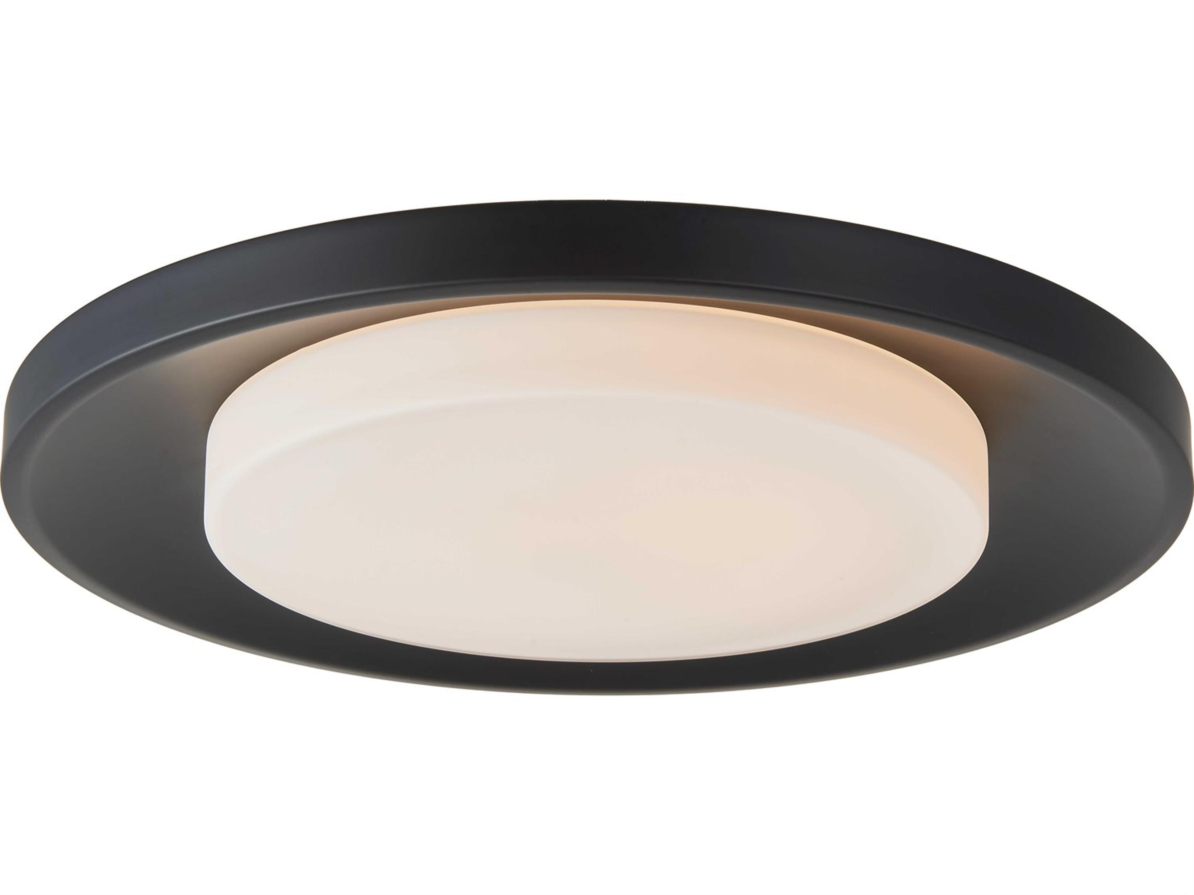 Lighting 3CCT 19 inch Curved Metal Frame Flushmount in Matte Black