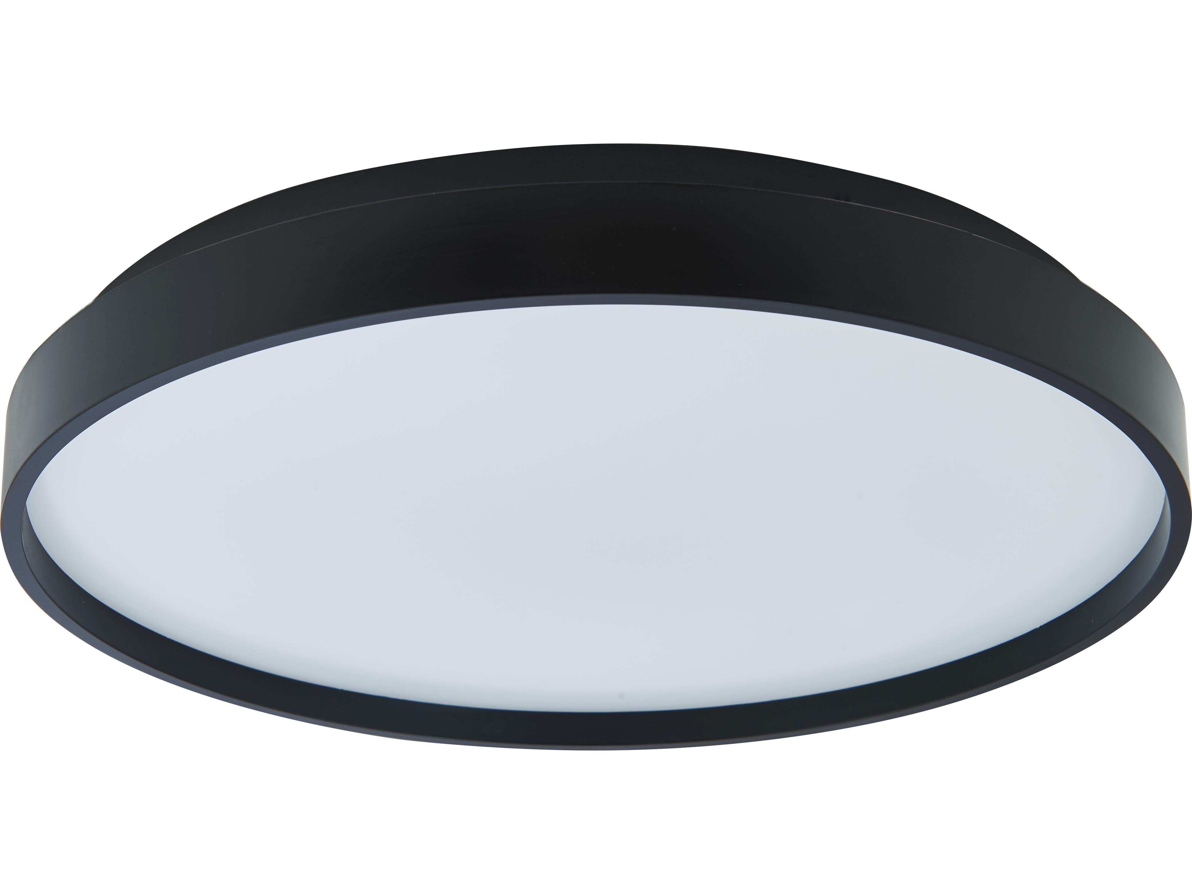Abra Tambourine 1-Light Black Round Flush Mount