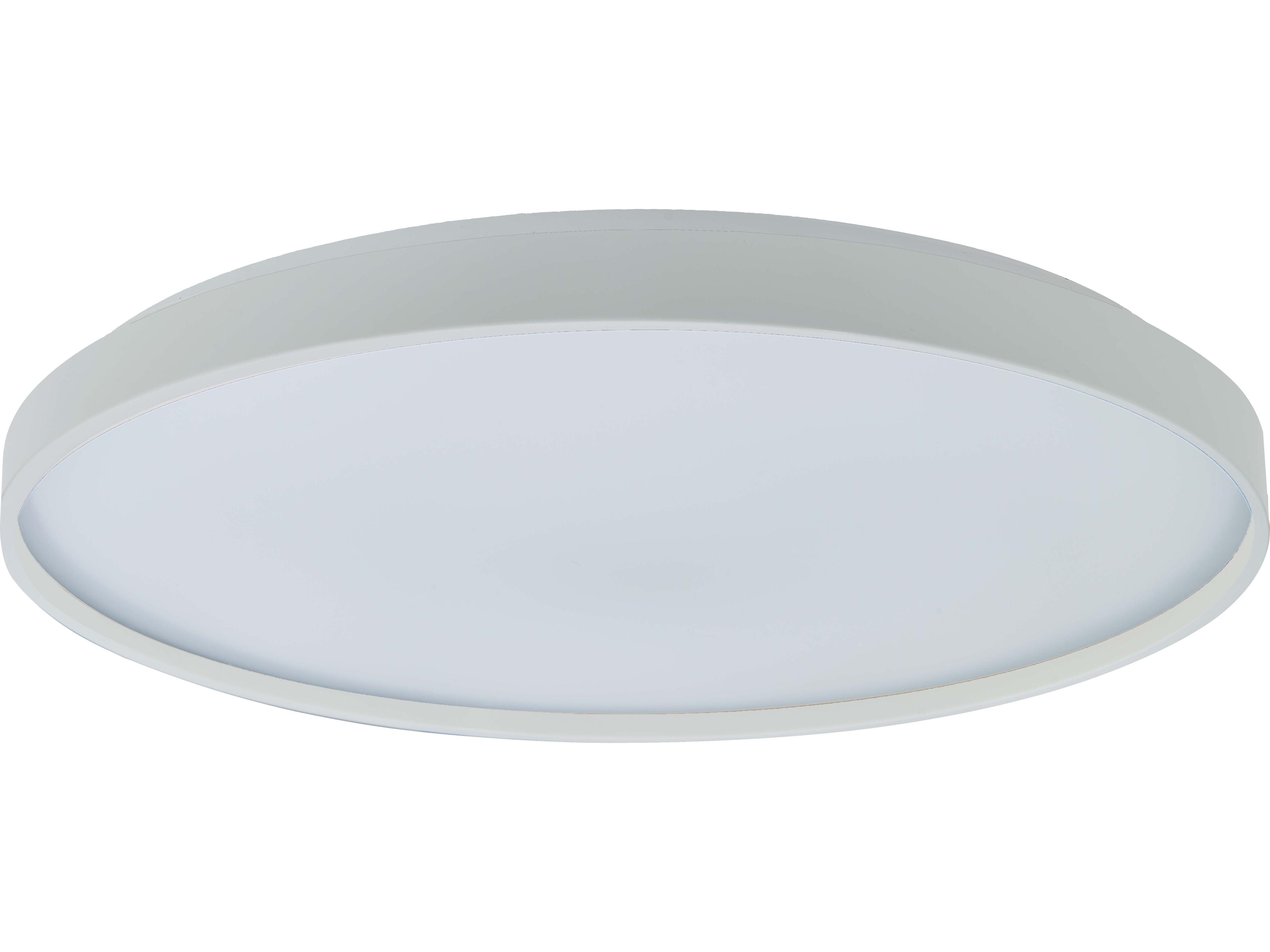 Abra Tambourine 1-Light White Round Flush Mount