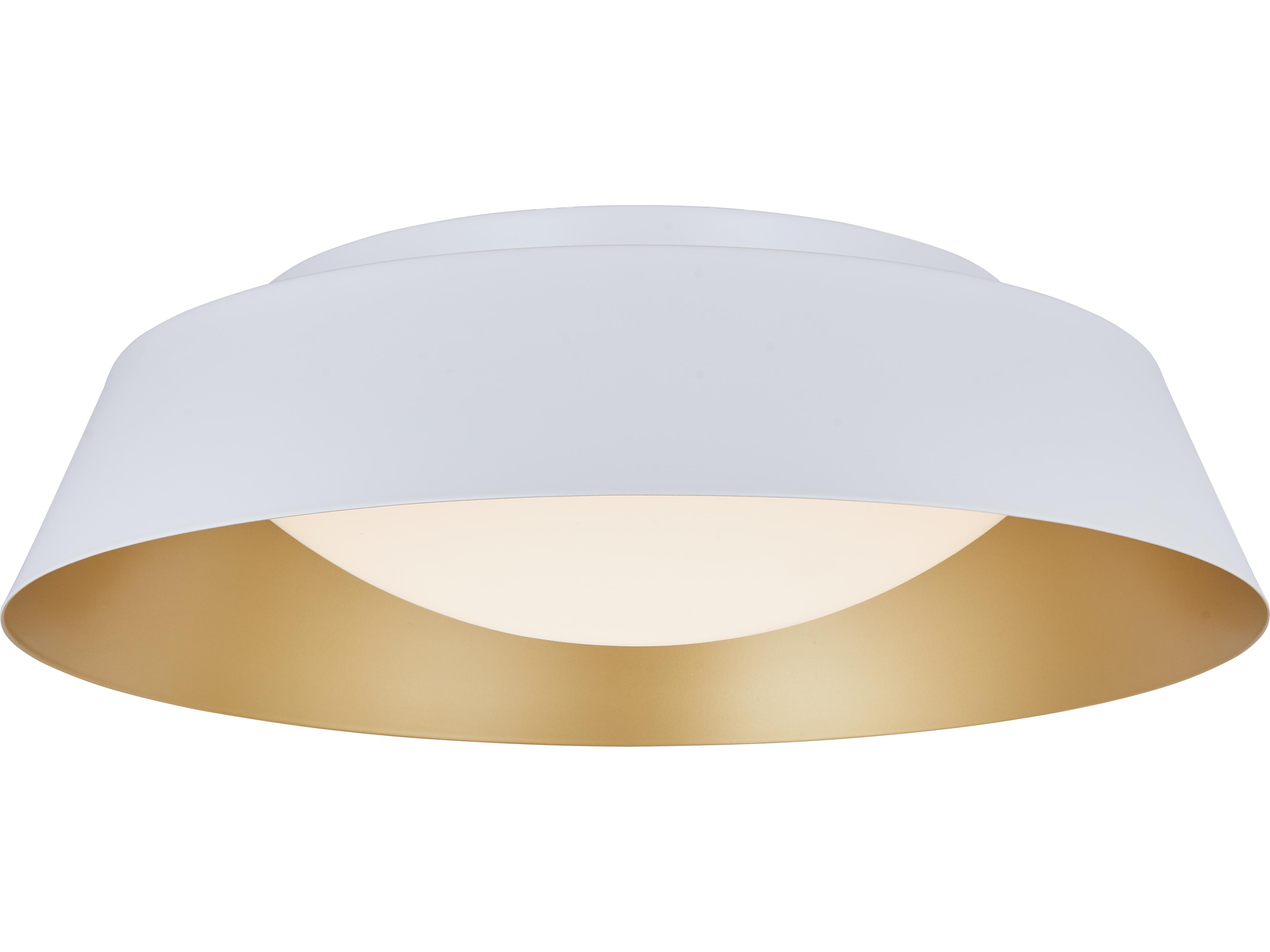 Flare LED Flush Mount Modern Matte White and Gold