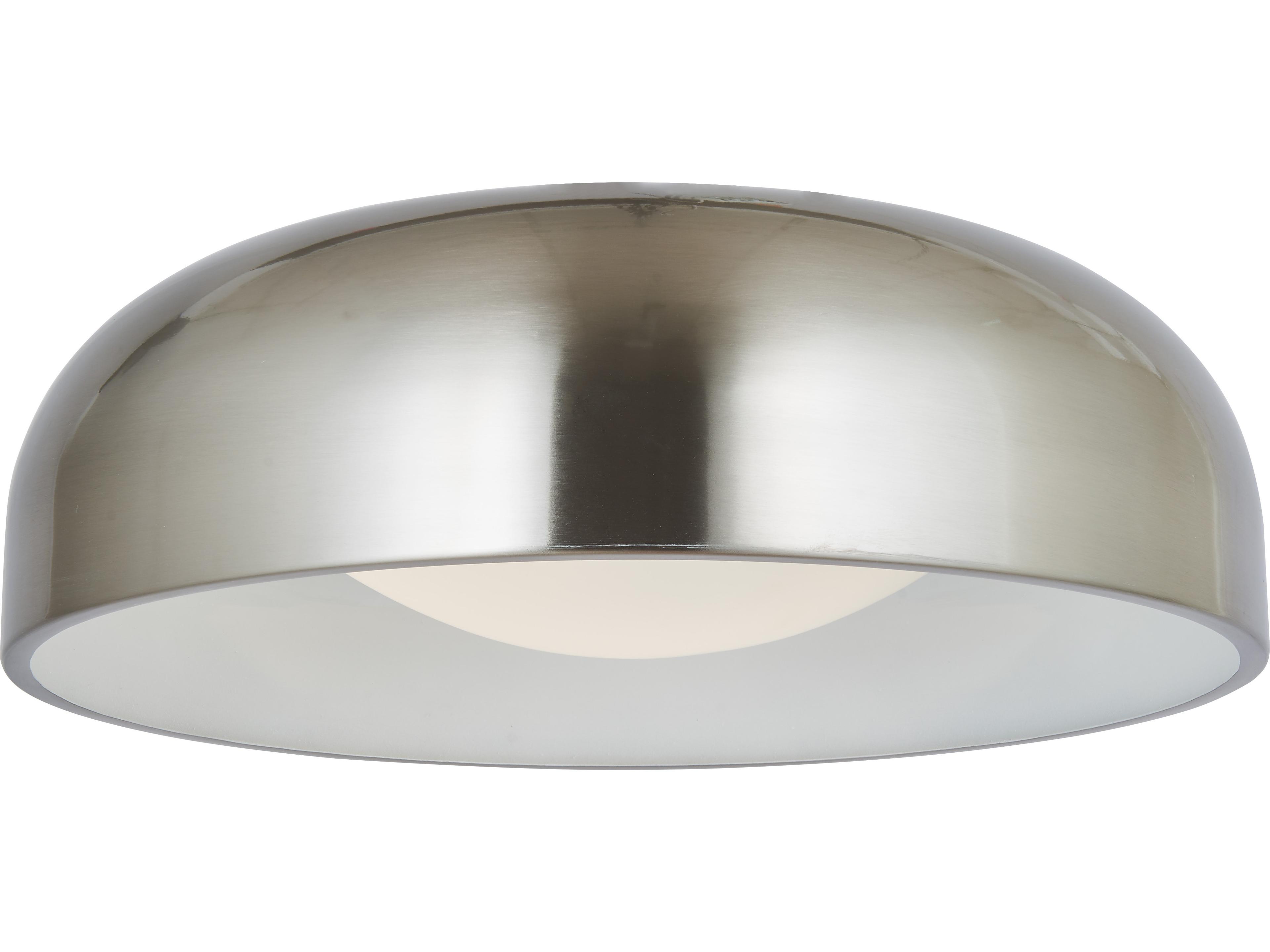 Abra Lynx 1-Light Brushed Nickel Dome Flush Mount