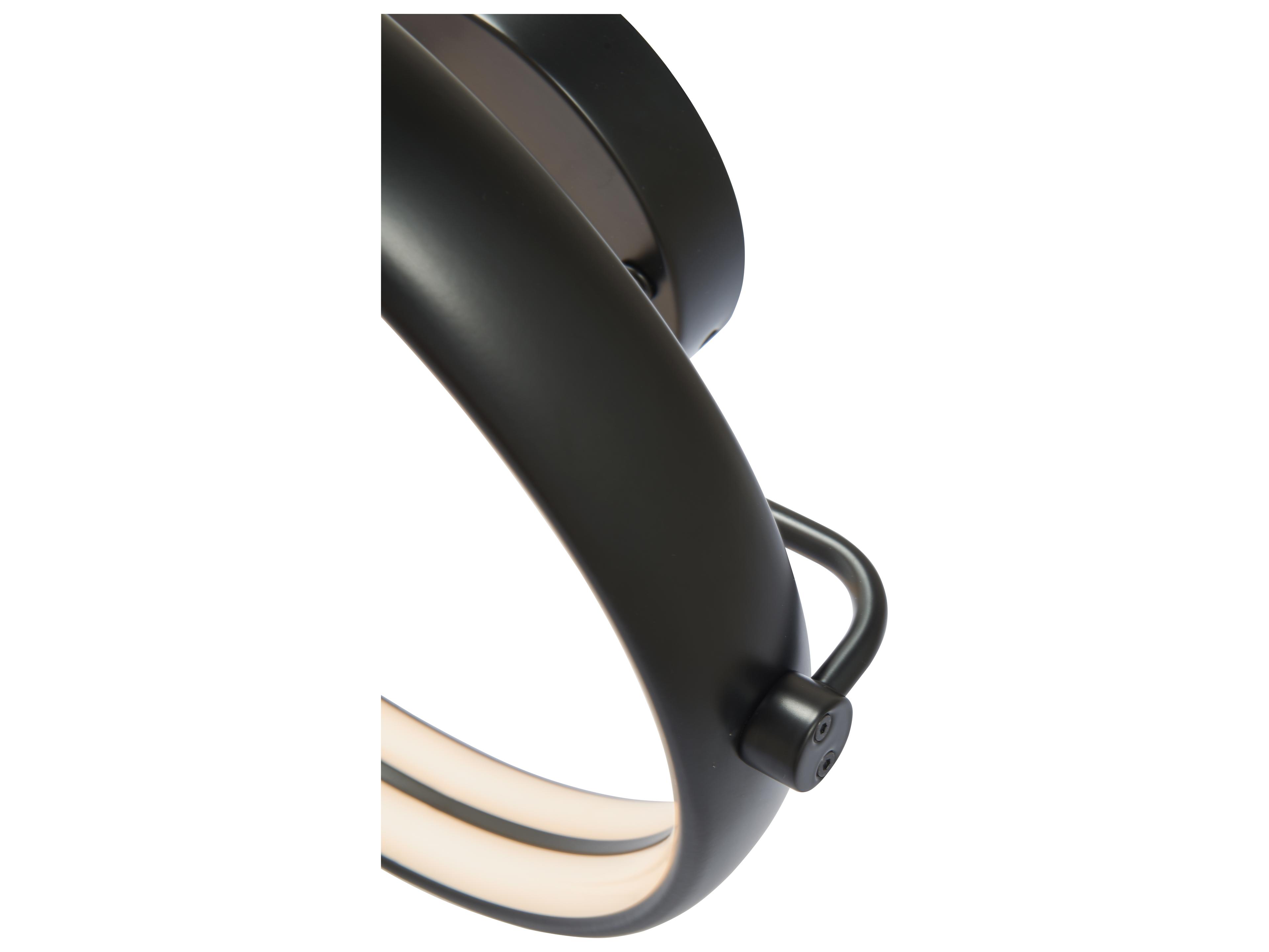 Abra Rave 1-Light Matte Black Round Semi Flush Mount