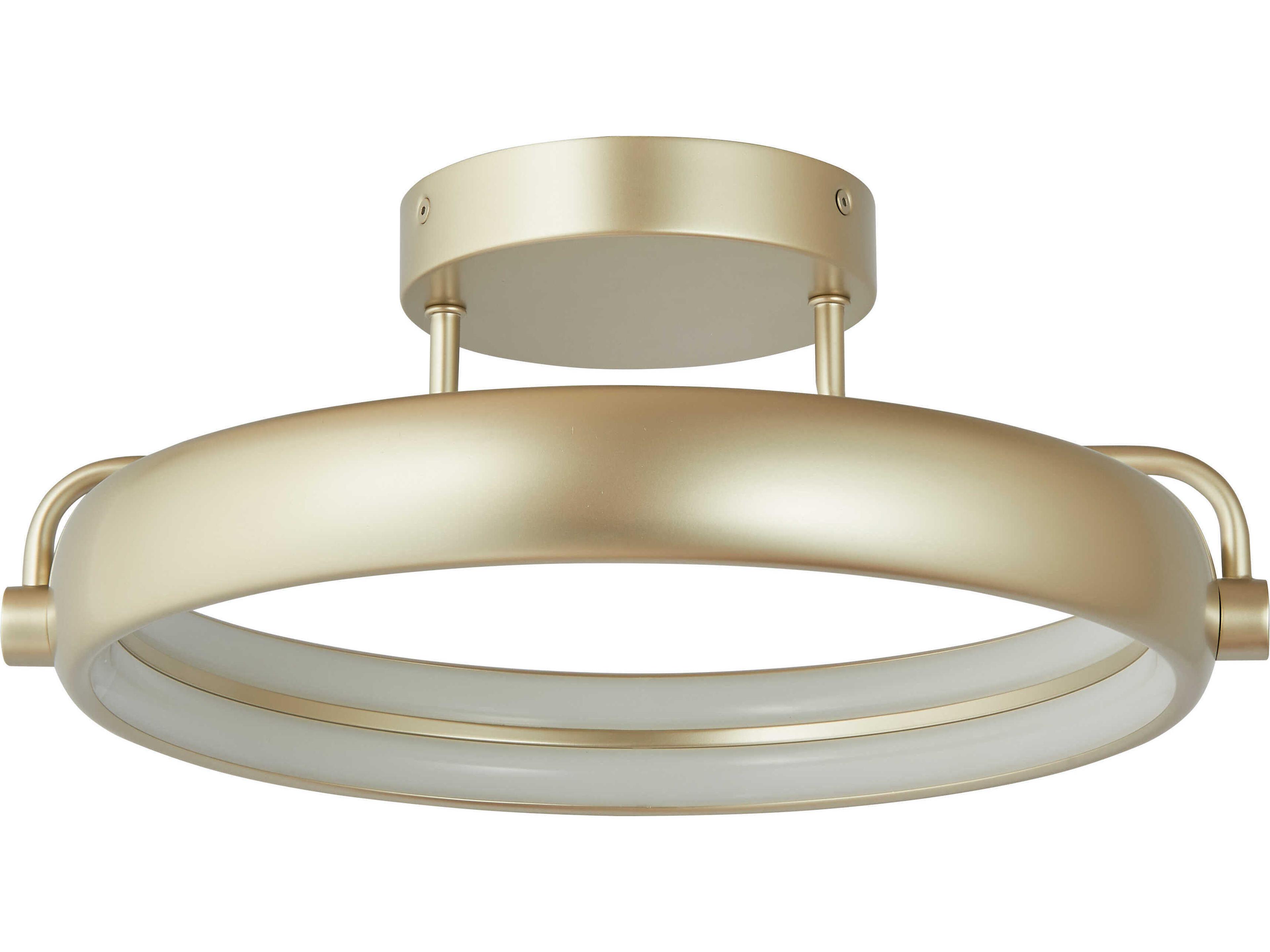 Abra Rave 1-Light Titanium Silver Round Semi Flush Mount